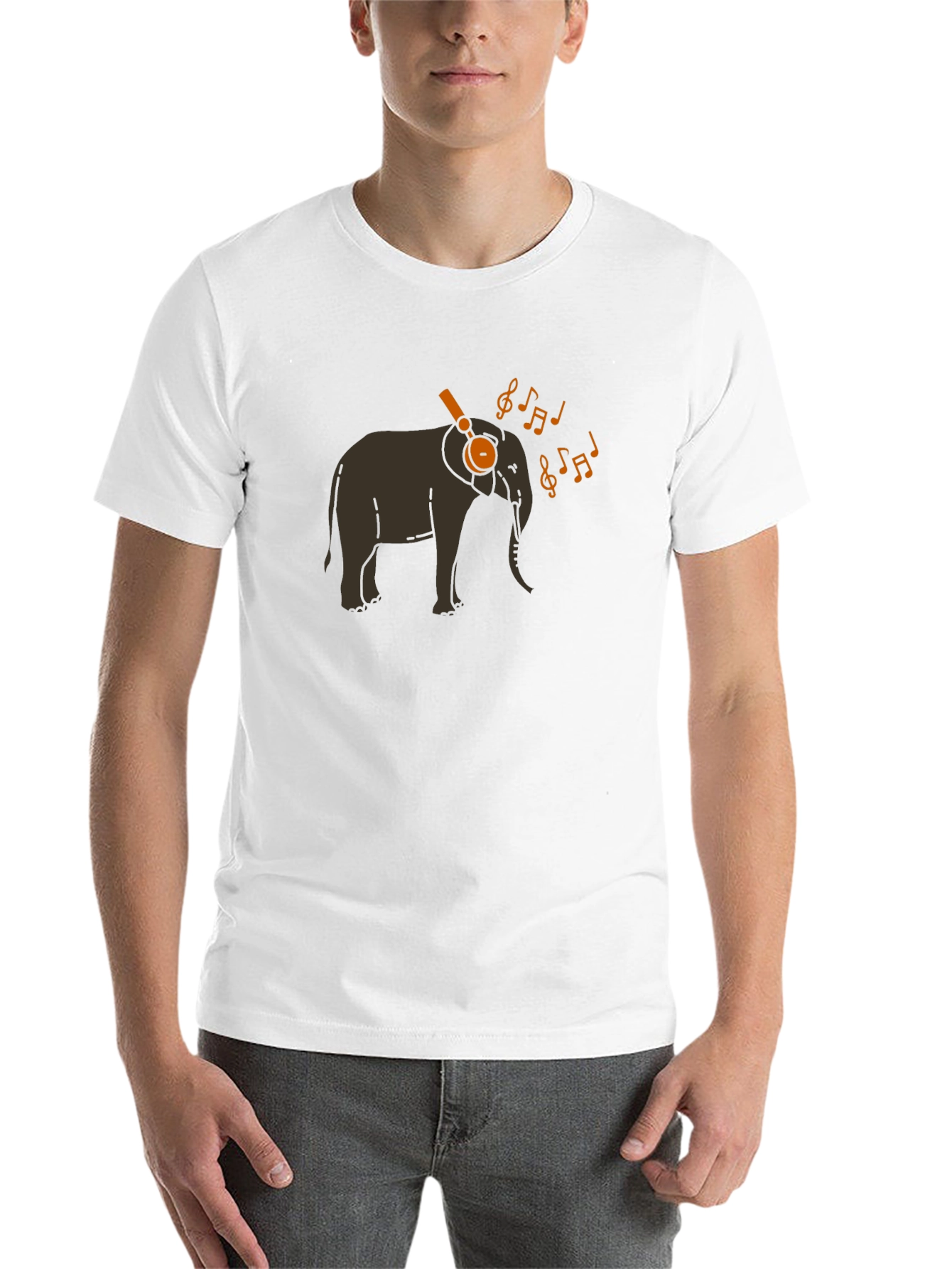 Black Musical Elephant Graphic T-Shirt - Cool Animal Tee view 14