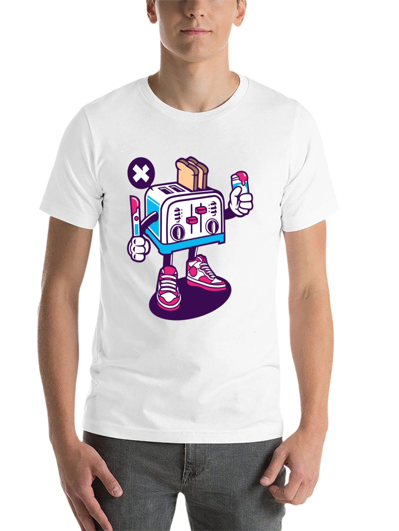 Black Toaster Character Black Graphic T-Shirt view 14