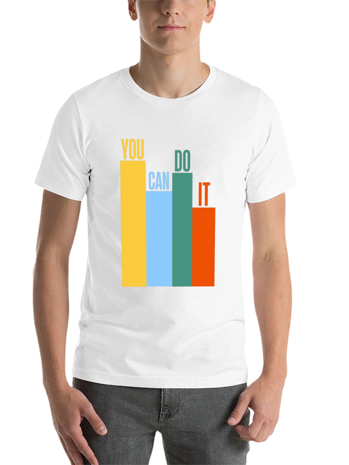 Black Motivational You Can Do It Graphic T-Shirt view 14