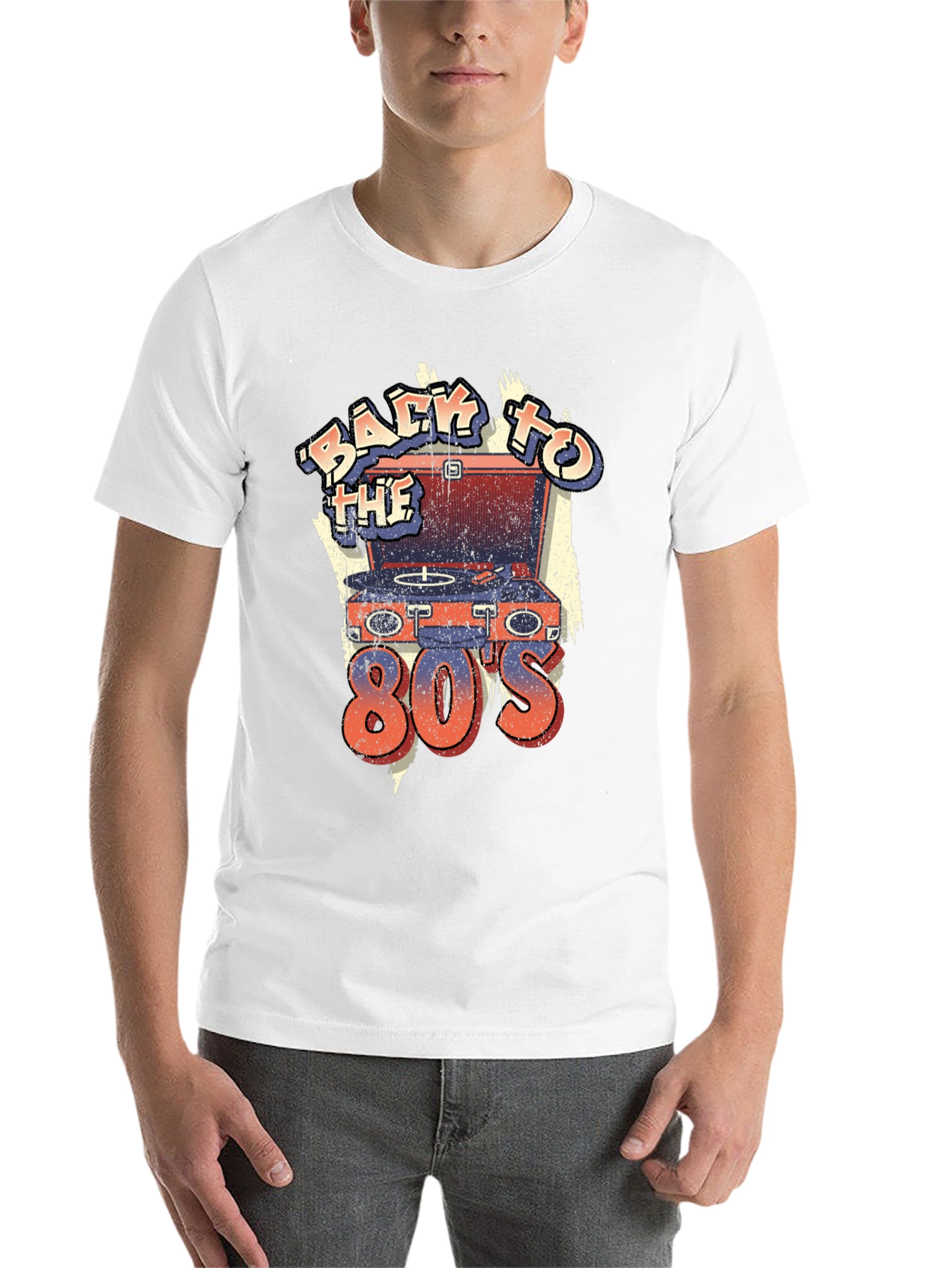 Retro 80s Turntable T-Shirt - Throwback Design - 14