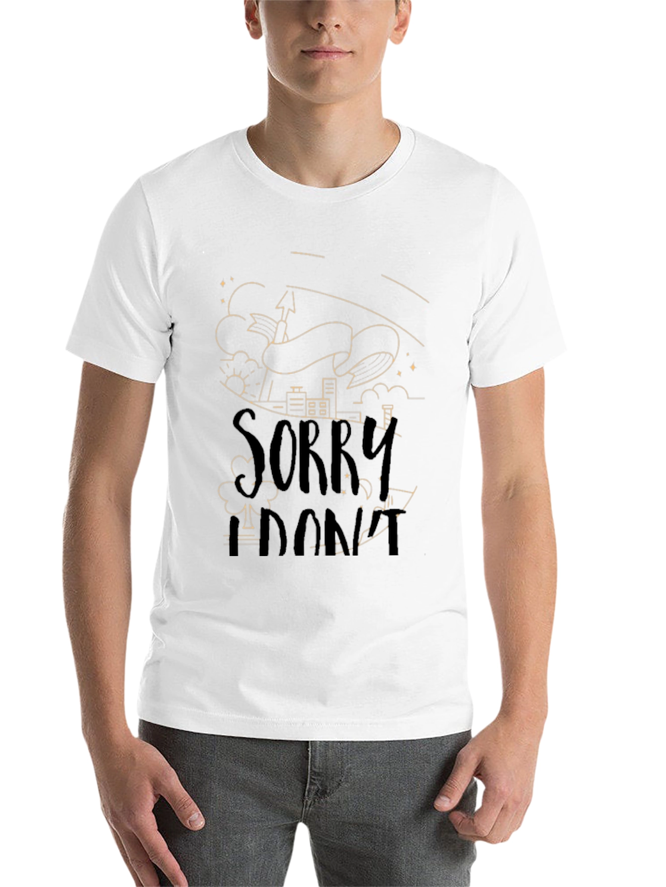 Black Sorry I Don't T-Shirt - Unique Graphic Tee view 14