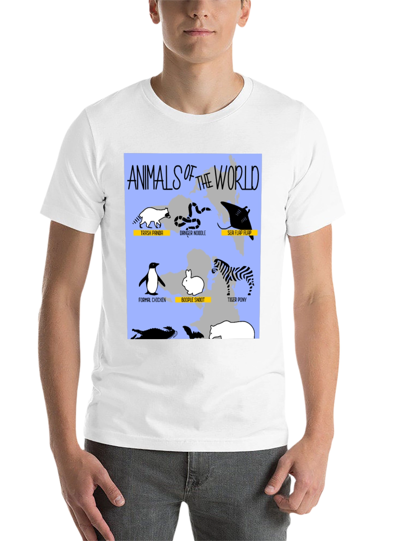 Black Animals of the World Graphic T-Shirt view 14