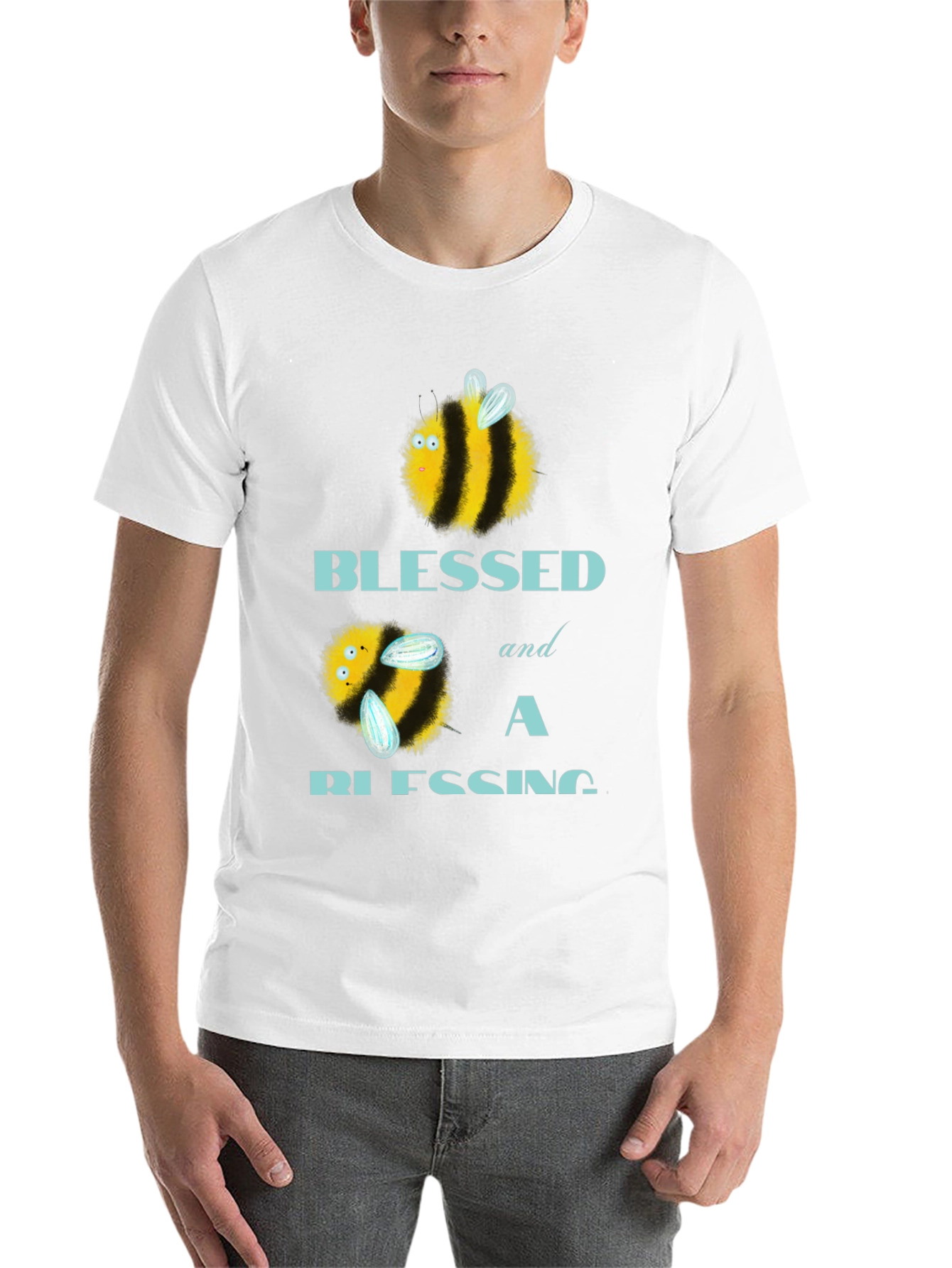 Black Blessed Bee T-Shirt - Cute Graphic Tee view 14