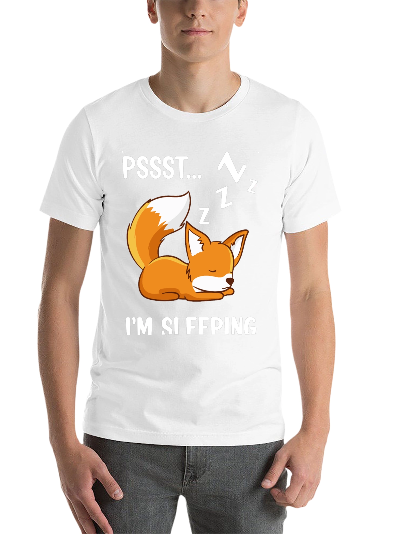 Cute Fox Sleeping Graphic T-Shirt - 14