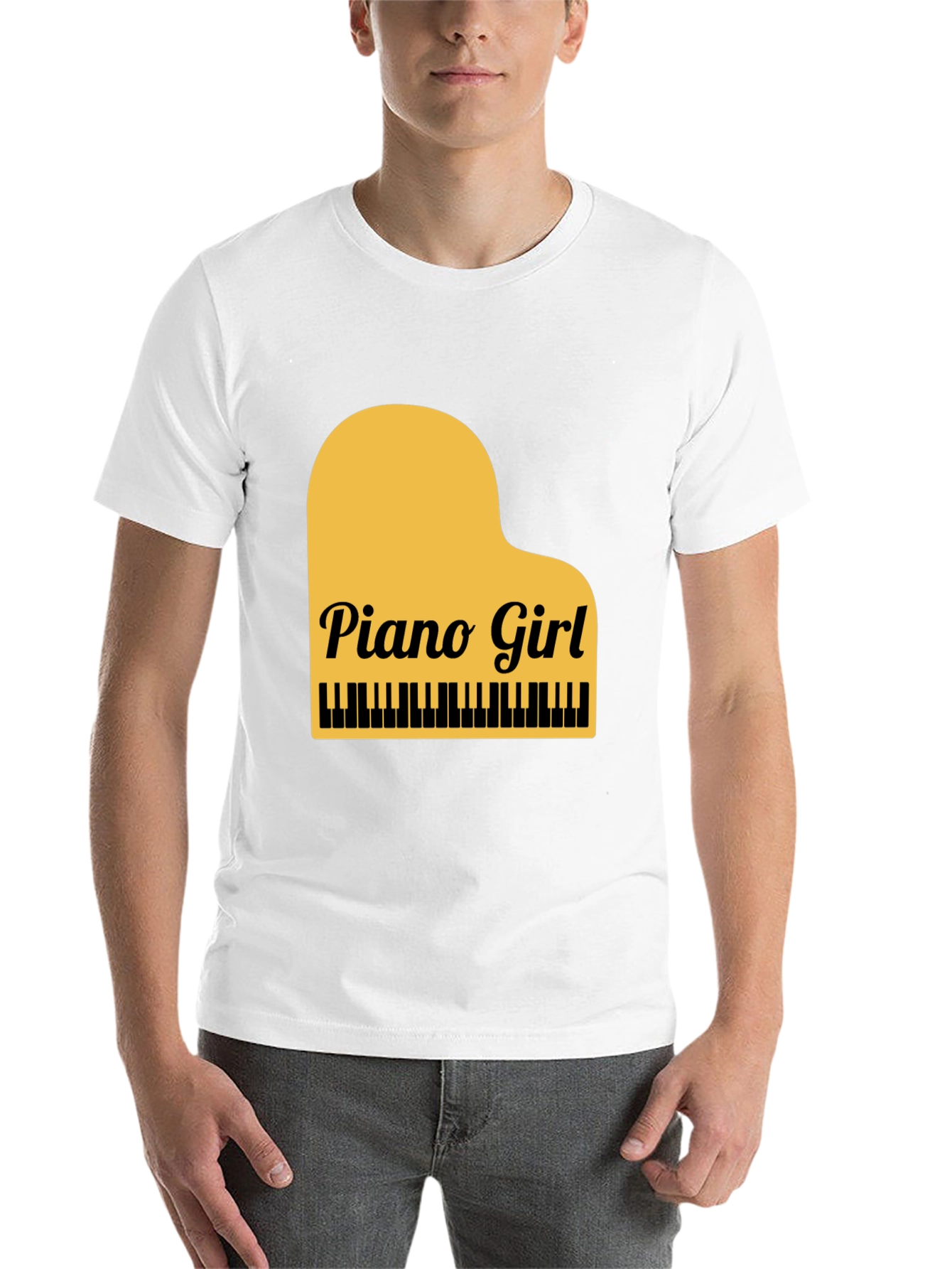 Black Piano Girl Graphic Tee - Black Cotton Blend view 14