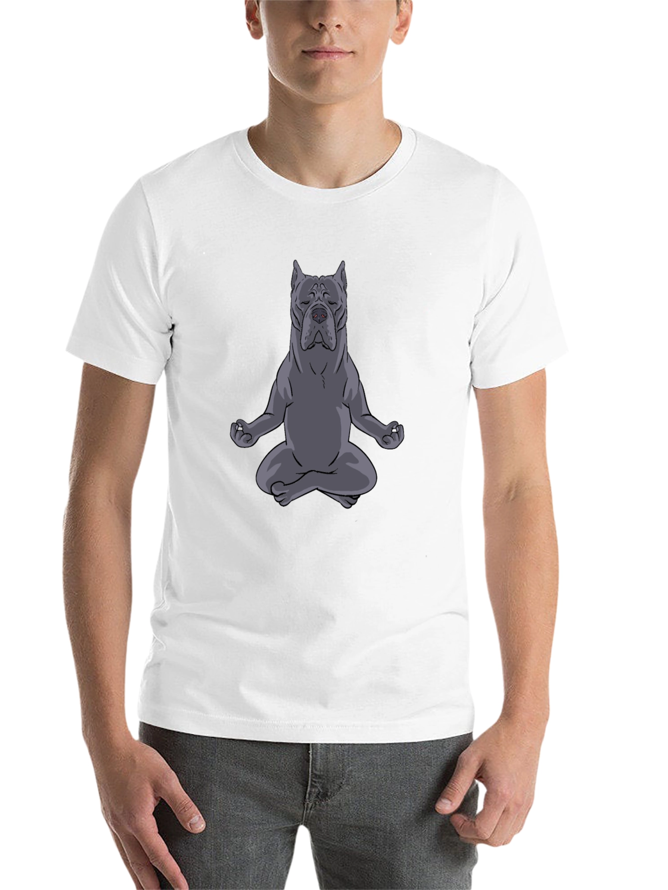 Black Zen Dog T-Shirt - Meditating Canine Graphic Tee view 14
