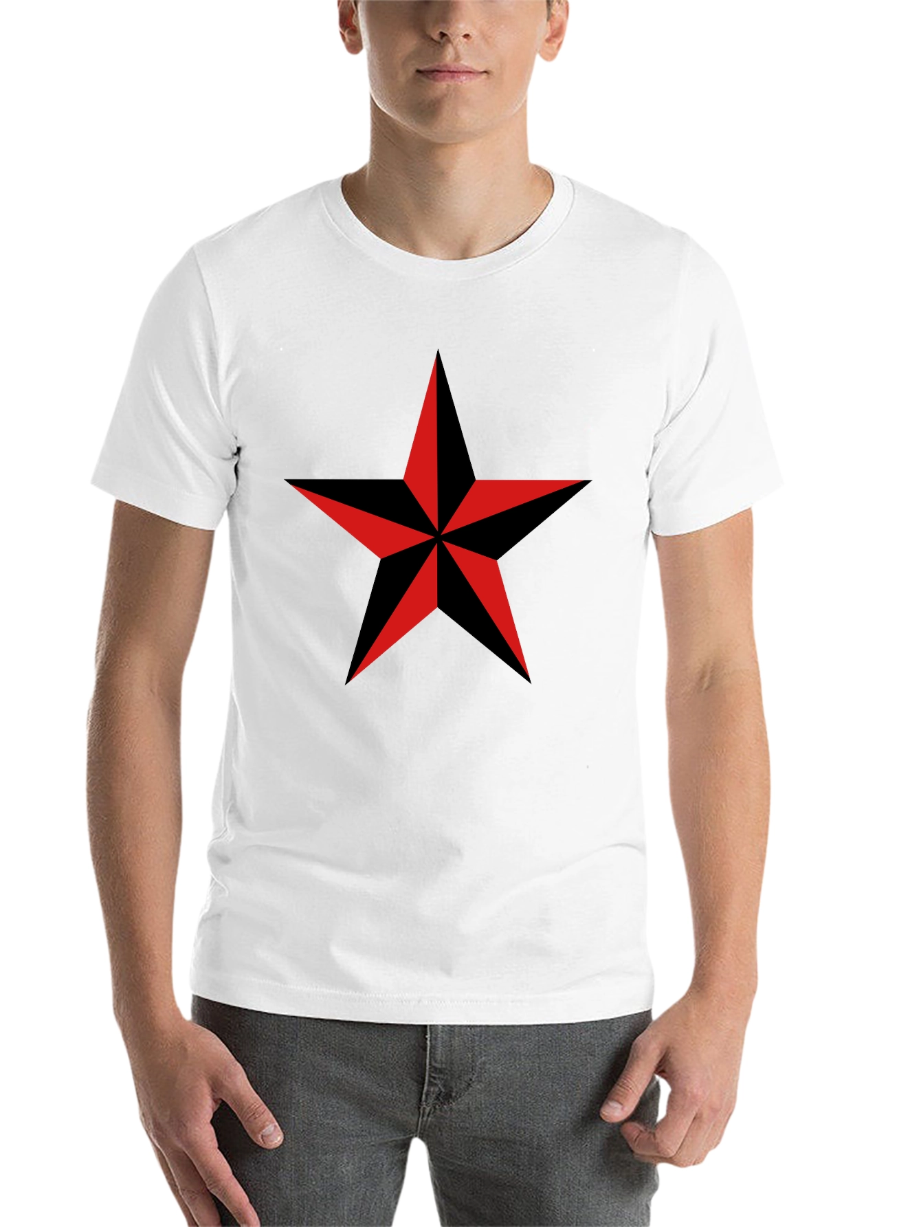 Nautical Star Graphic T-Shirt - Classic Crew Neck - 14