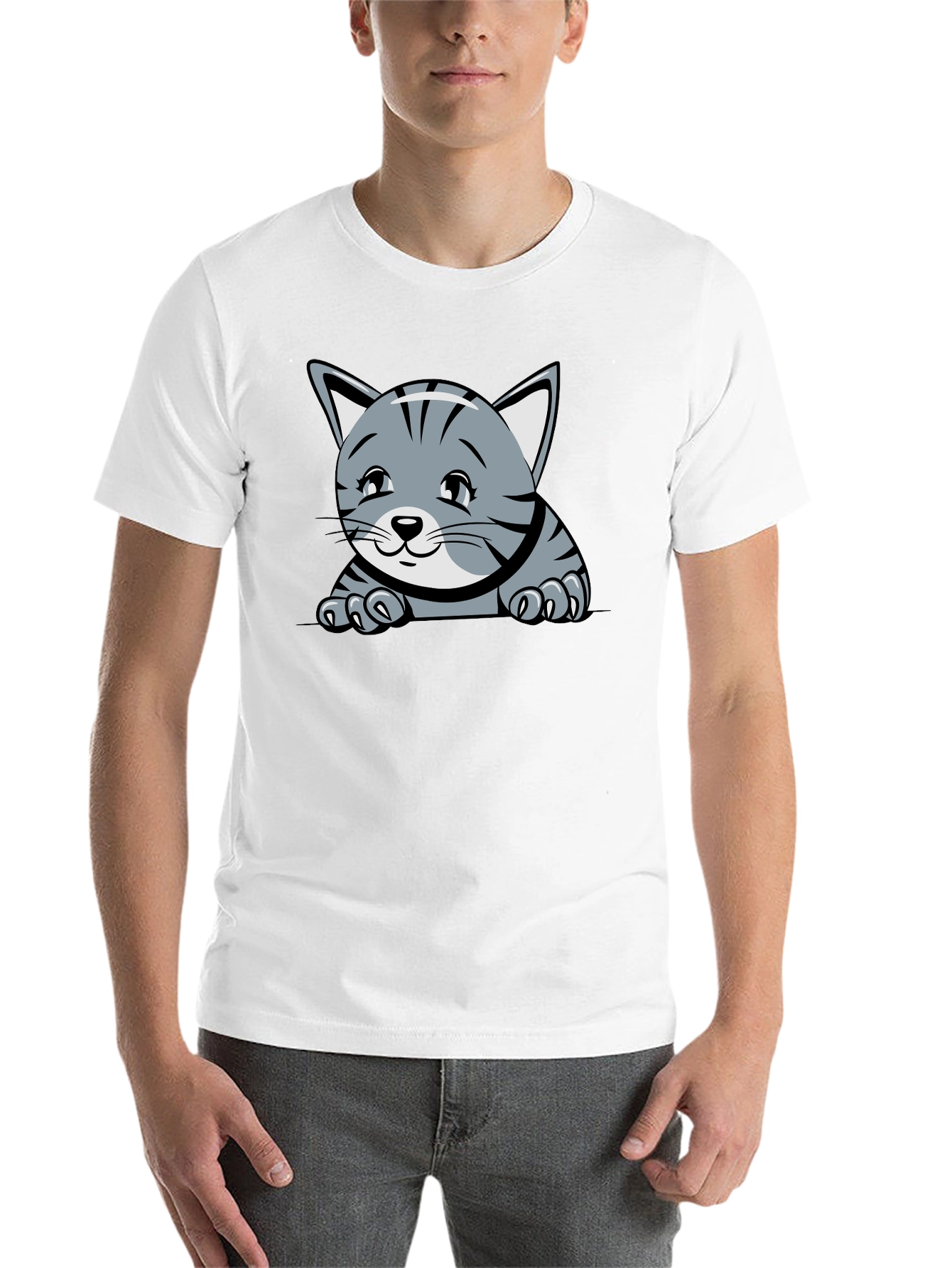 Black Cute Kitten Graphic T-Shirt view 14