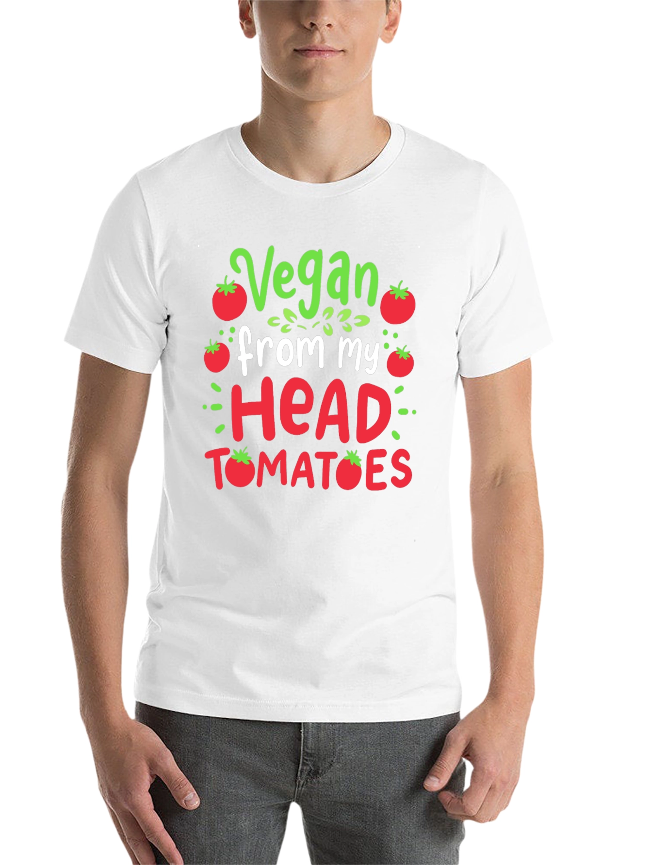 Black Vegan Tomato T-Shirt - Funny Plant Based Tee view 14