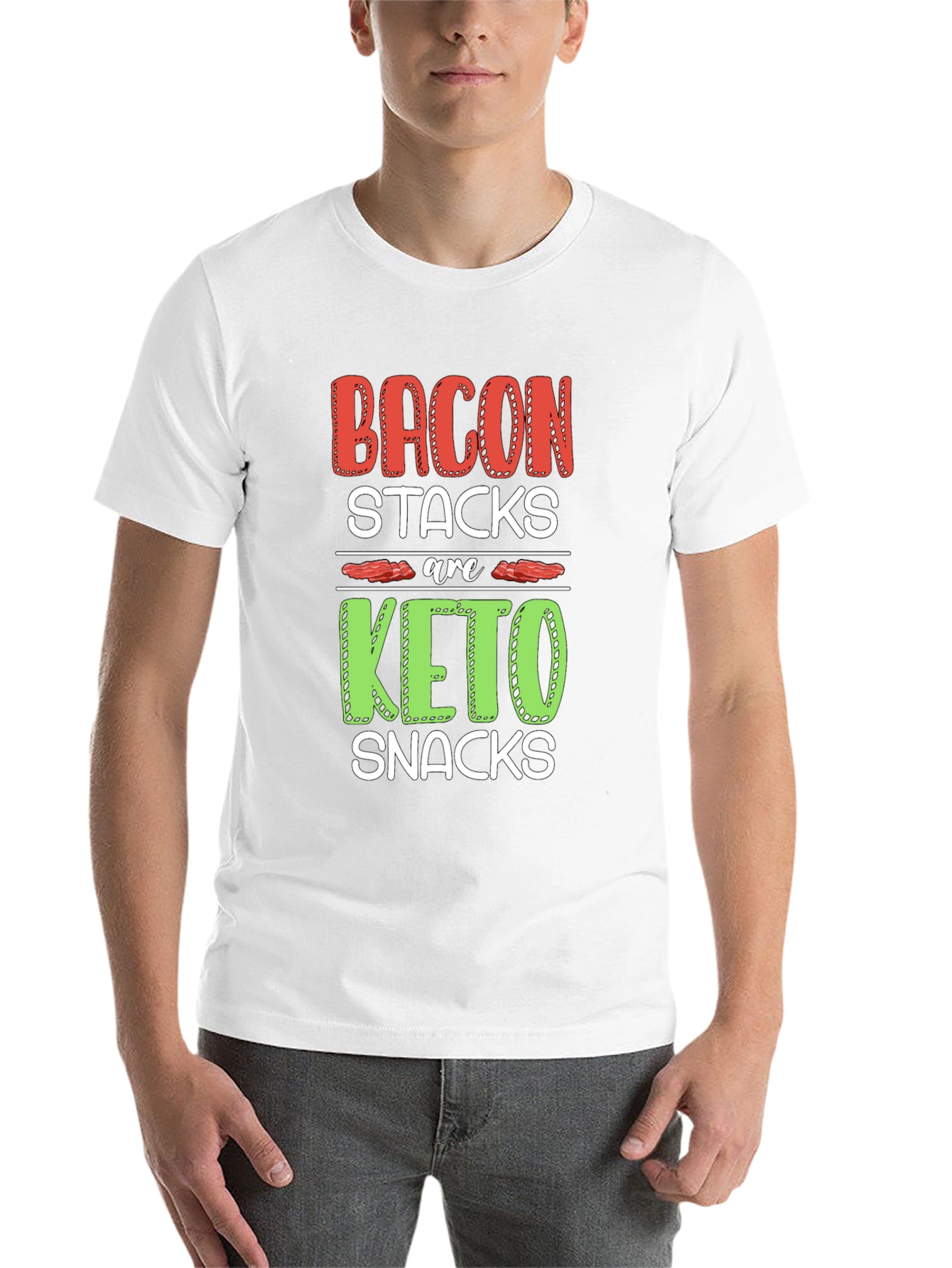 Black Bacon Keto Diet Black T-Shirt view 14