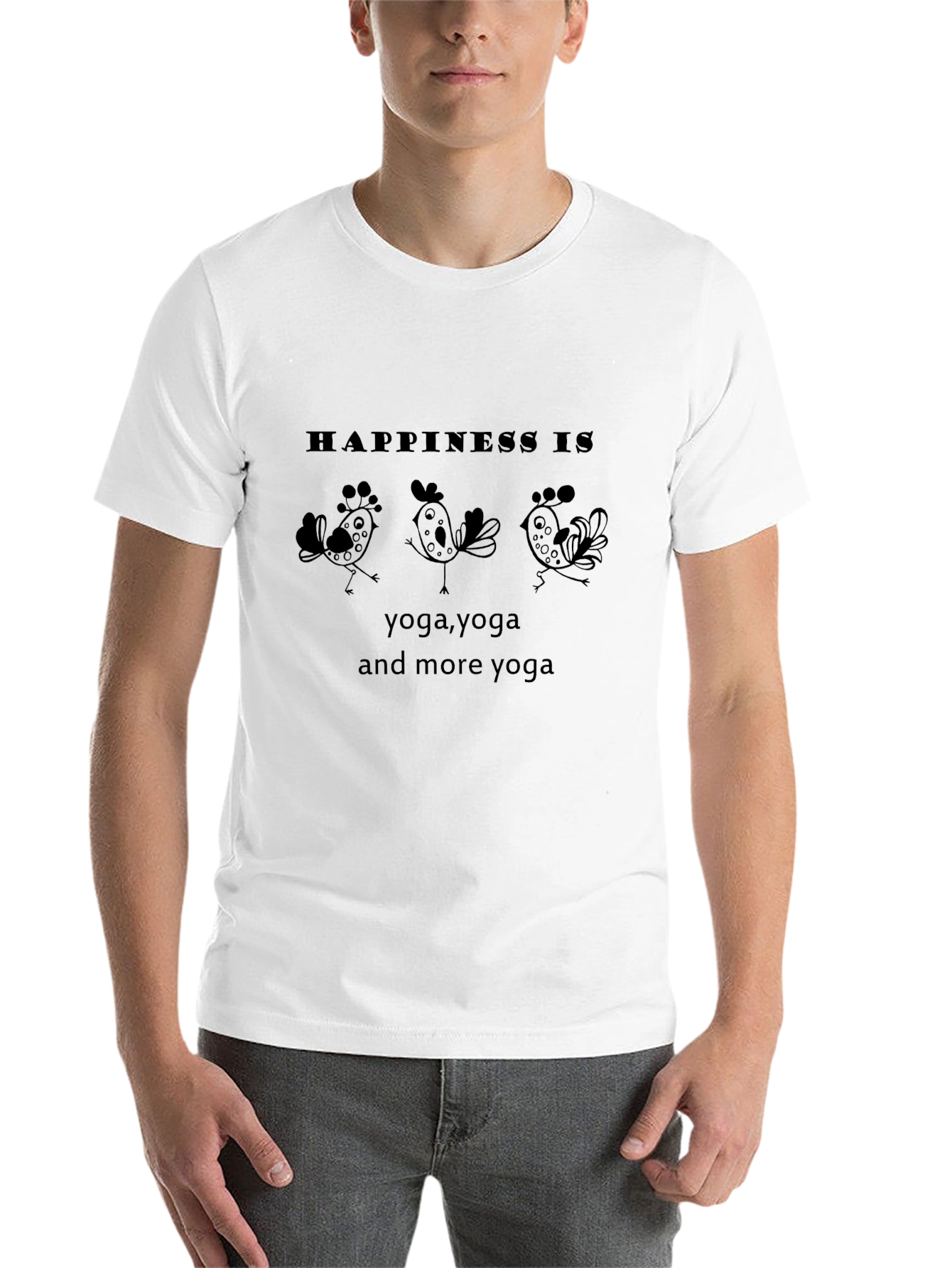 Black Yoga Lover's Happiness T-Shirt view 14