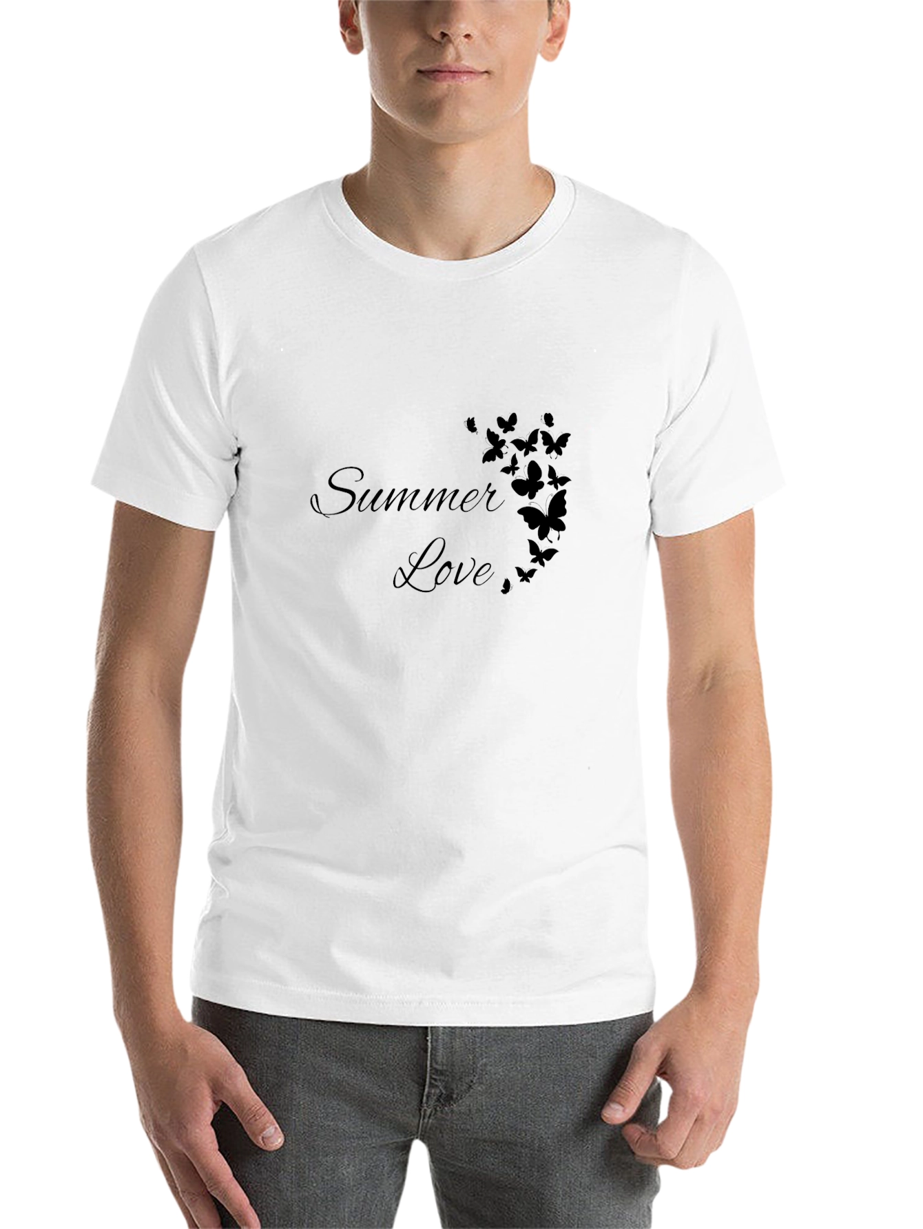 Black Summer Love Butterfly Graphic Tee - Soft Cotton Blend view 14