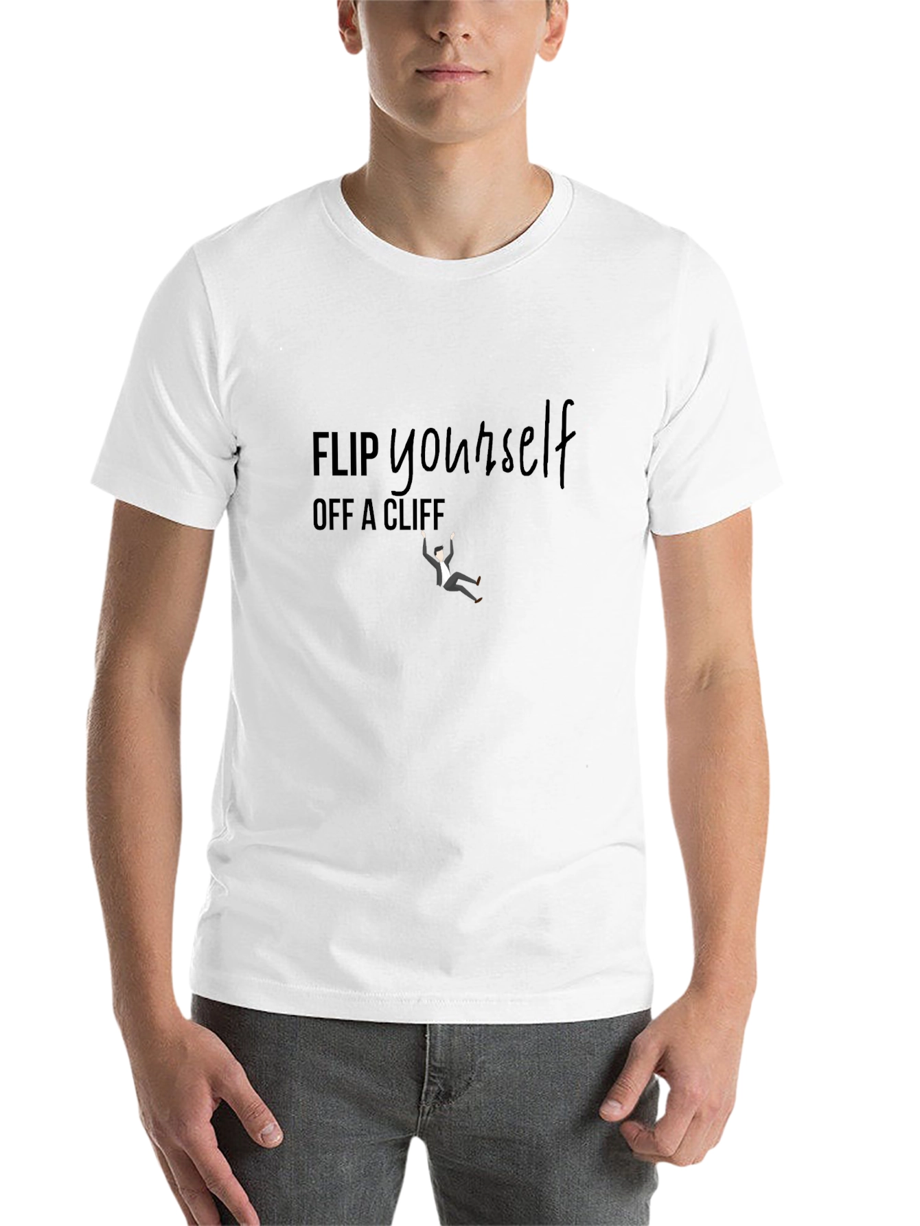 Black Flip Yourself Off a Cliff Black T-Shirt view 14