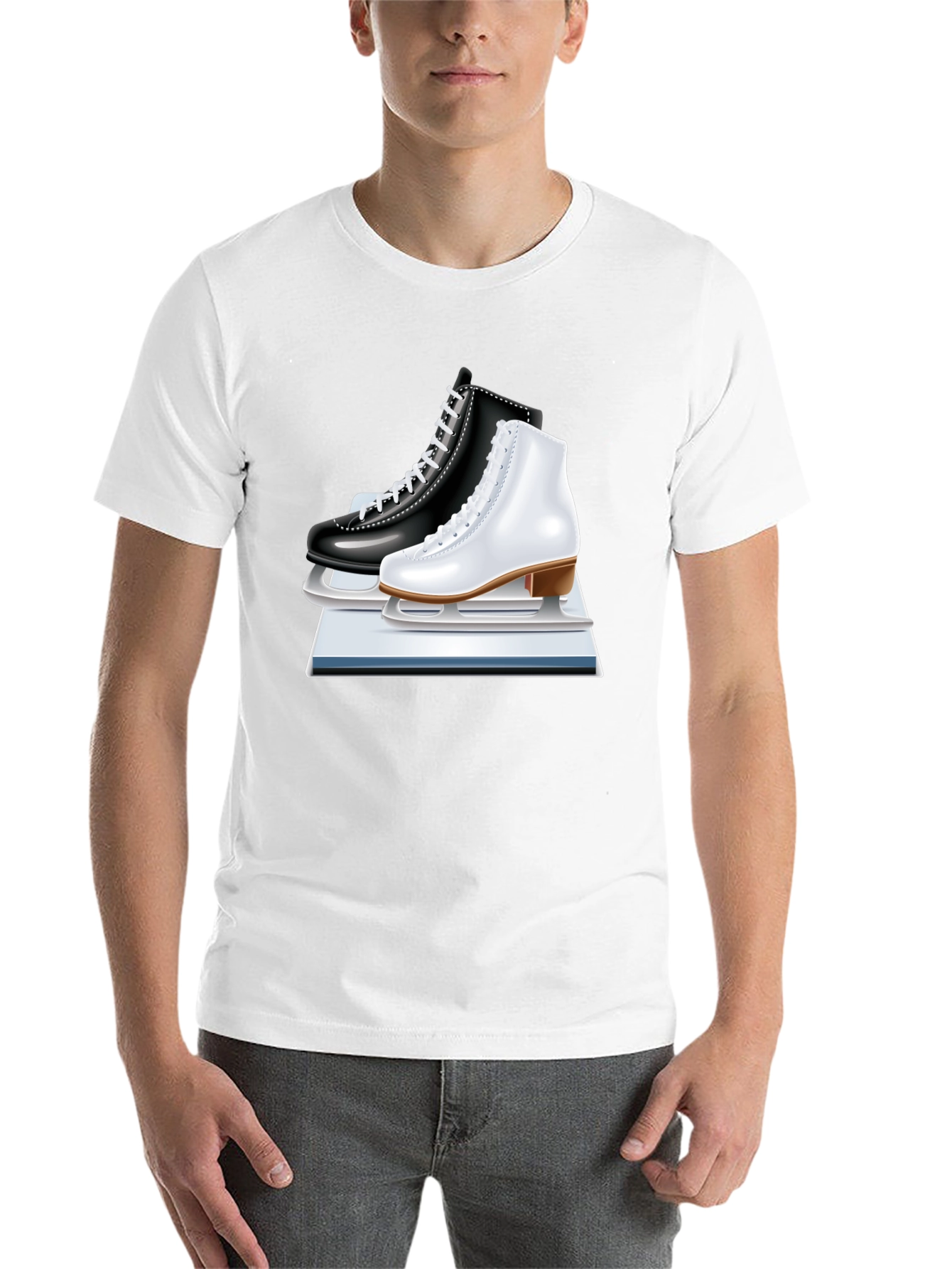 Black Ice Skating Tee - Figure Skates Graphic Shirt view 14