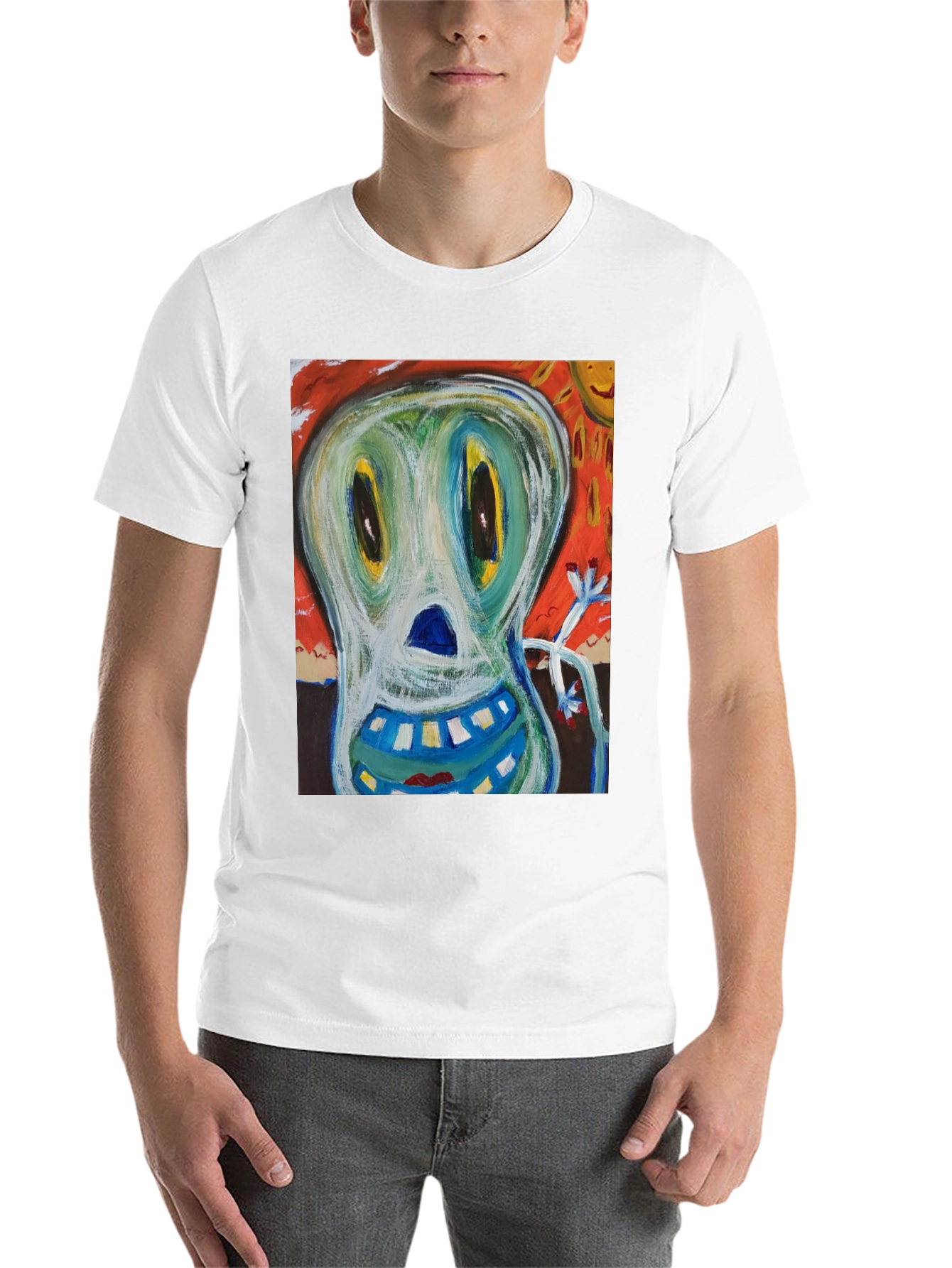 Black Abstract Art Graphic Tee - Quirky Style view 14