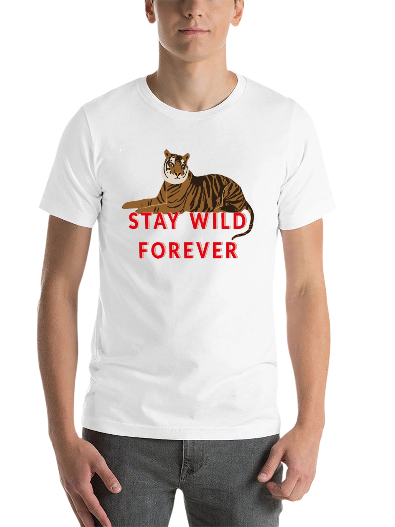 Black Stay Wild Forever Tiger Graphic T-Shirt view 14