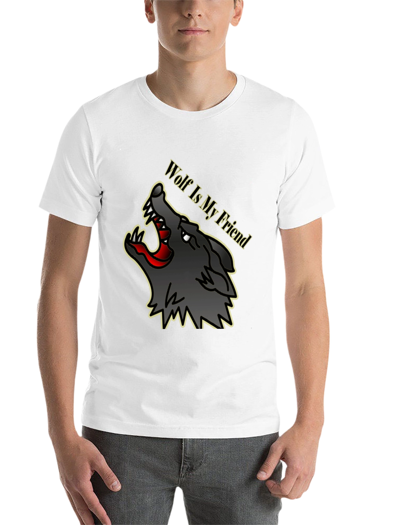 Black Wolf Is My Friend Graphic Tee - Black view 14