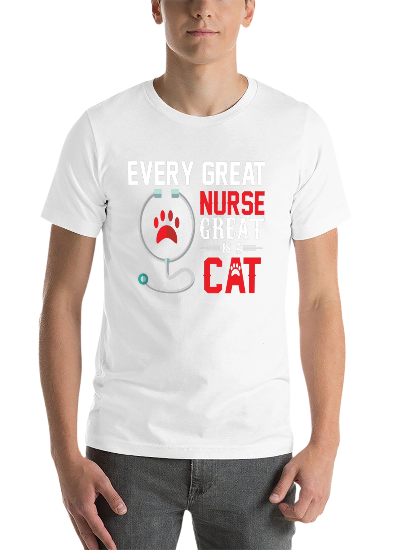 Black Every Great Nurse Is a Cat T-Shirt view 14