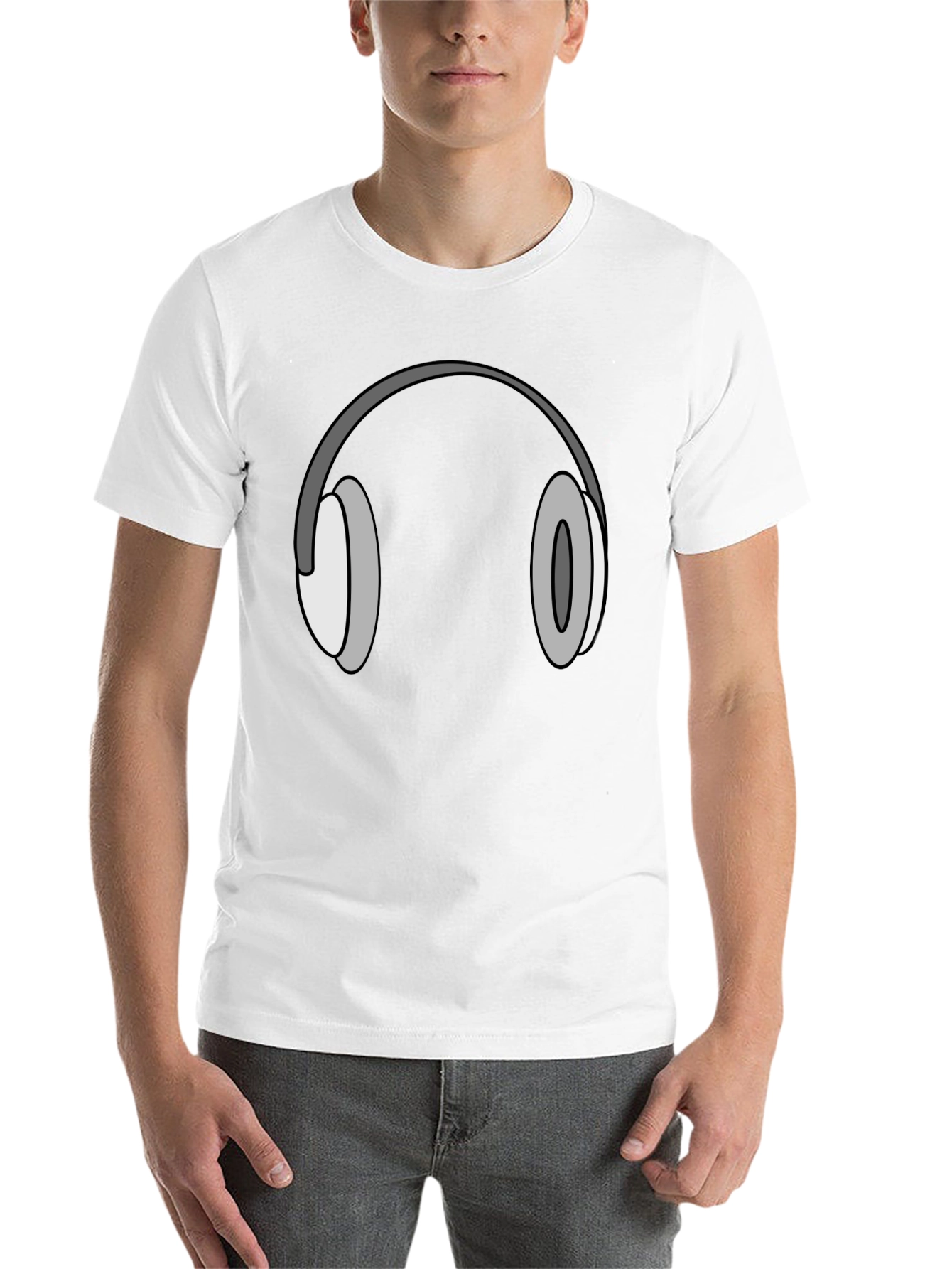 Black Headphone Graphic Tee - Cool Black T-Shirt view 14
