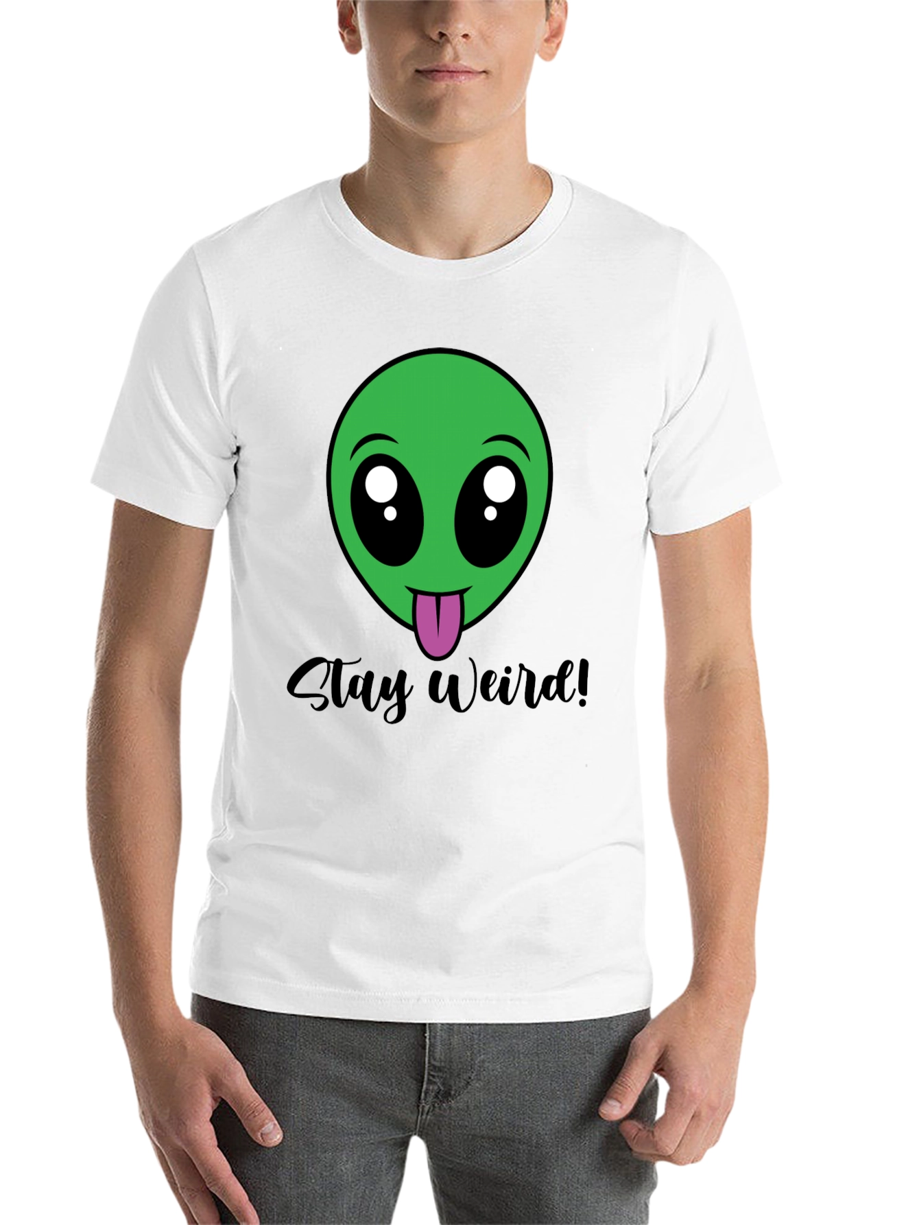 Black Stay Weird Alien Tee - Black view 14