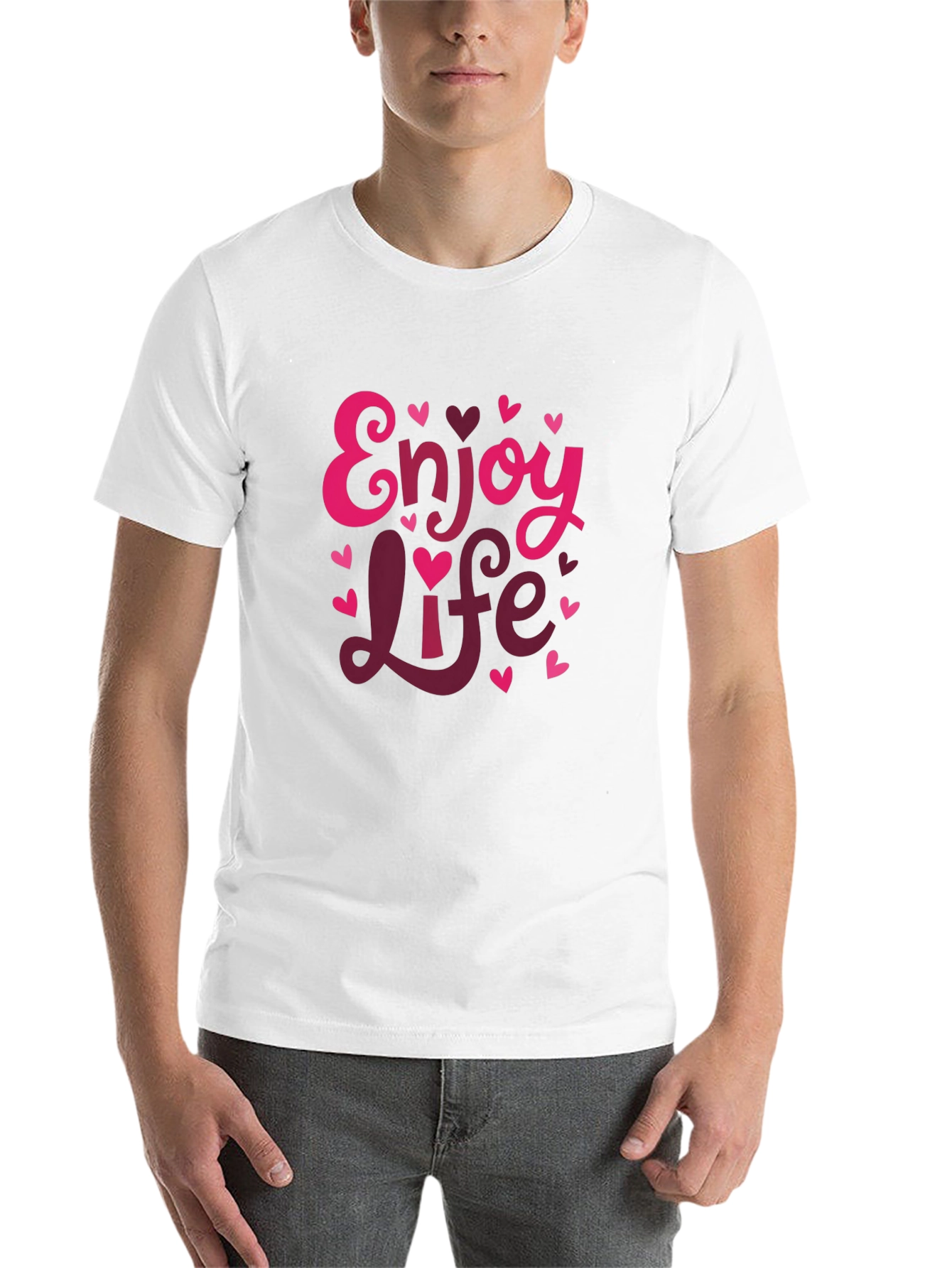 Black Enjoy Life Valentine's Day Graphic Tee view 14