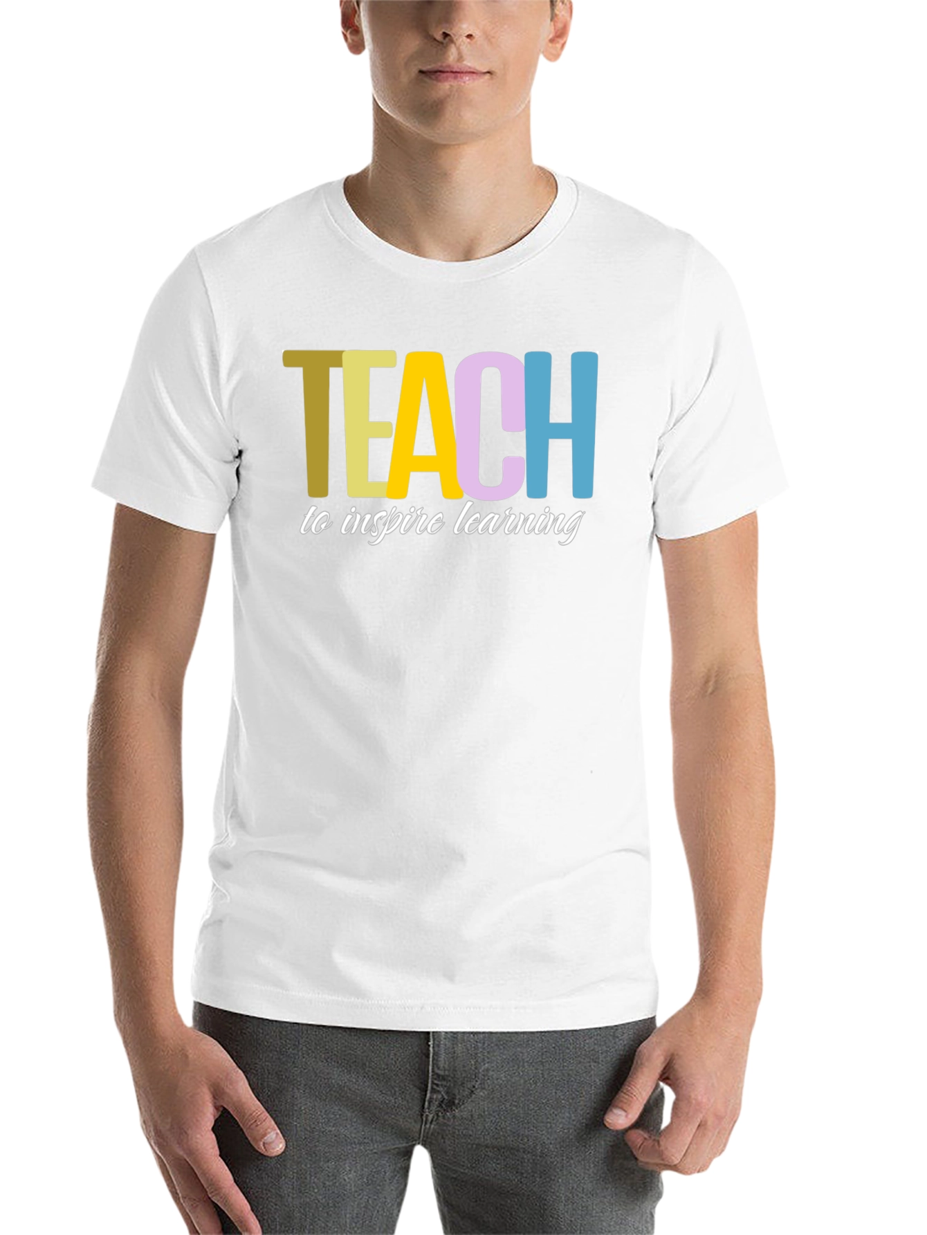 Black Teach to Inspire Learning Black Cotton T-Shirt view 14
