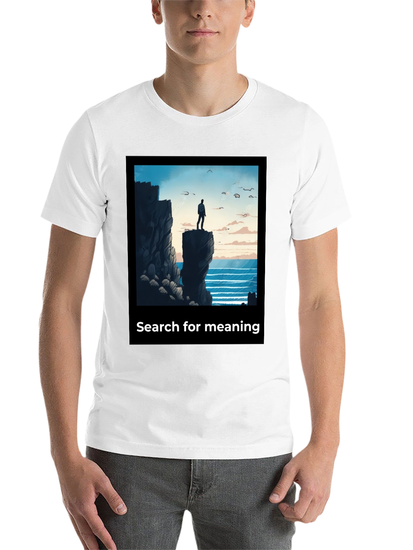Black Search for Meaning Graphic T-Shirt view 14