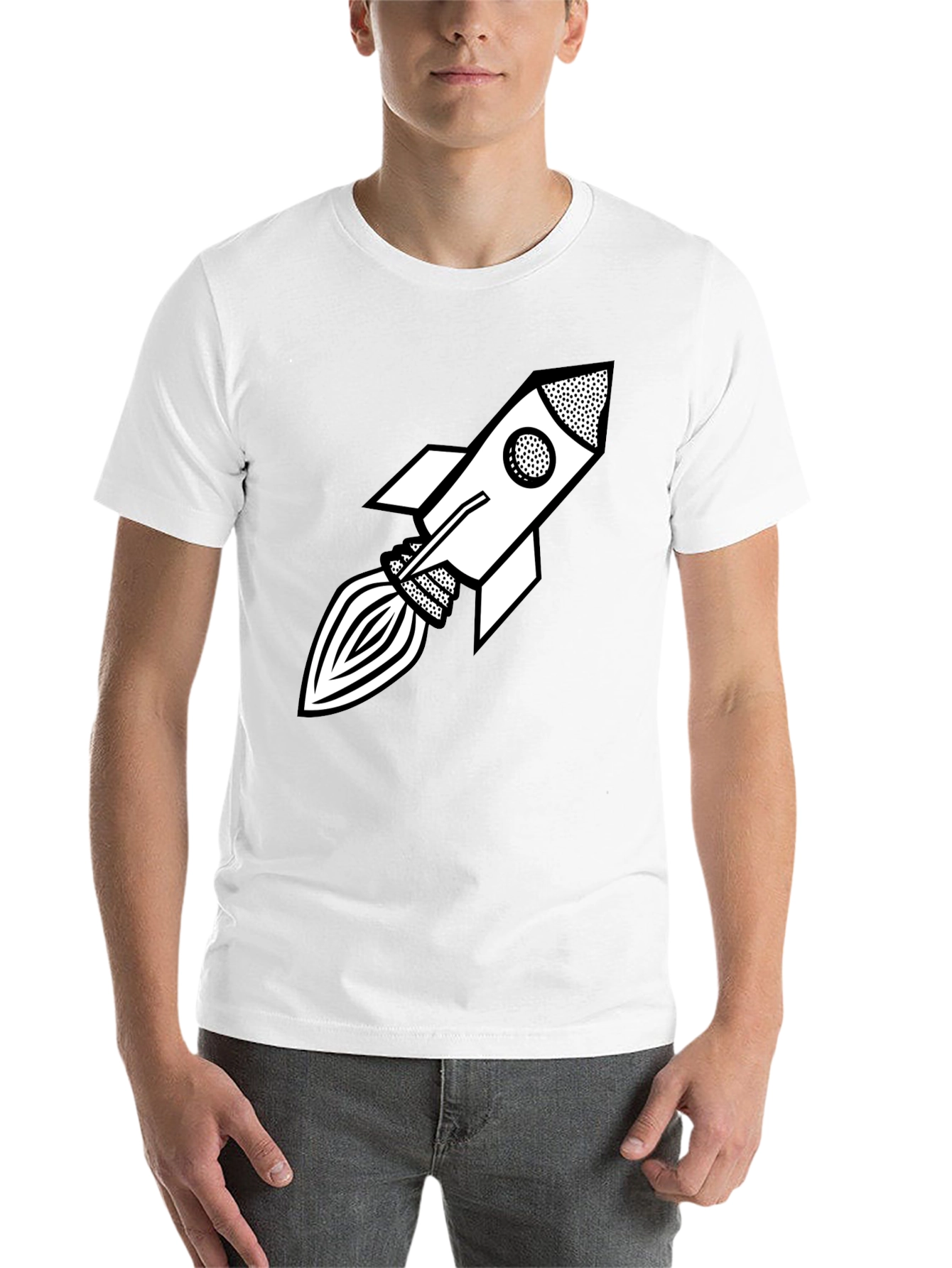 Black Retro Rocket Graphic Tee - Black view 14