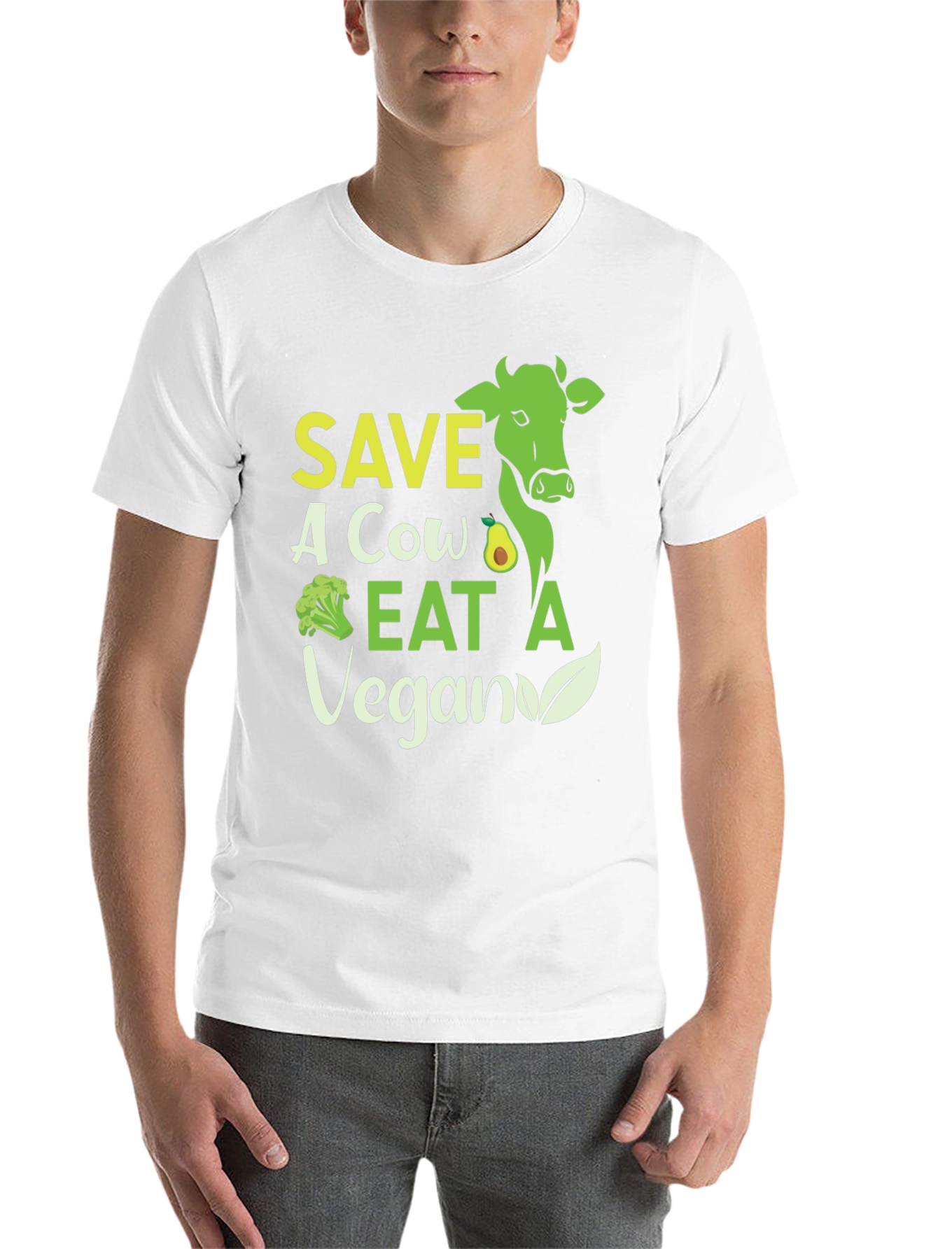 Black Save A Cow Eat A Vegan Graphic T-Shirt view 14