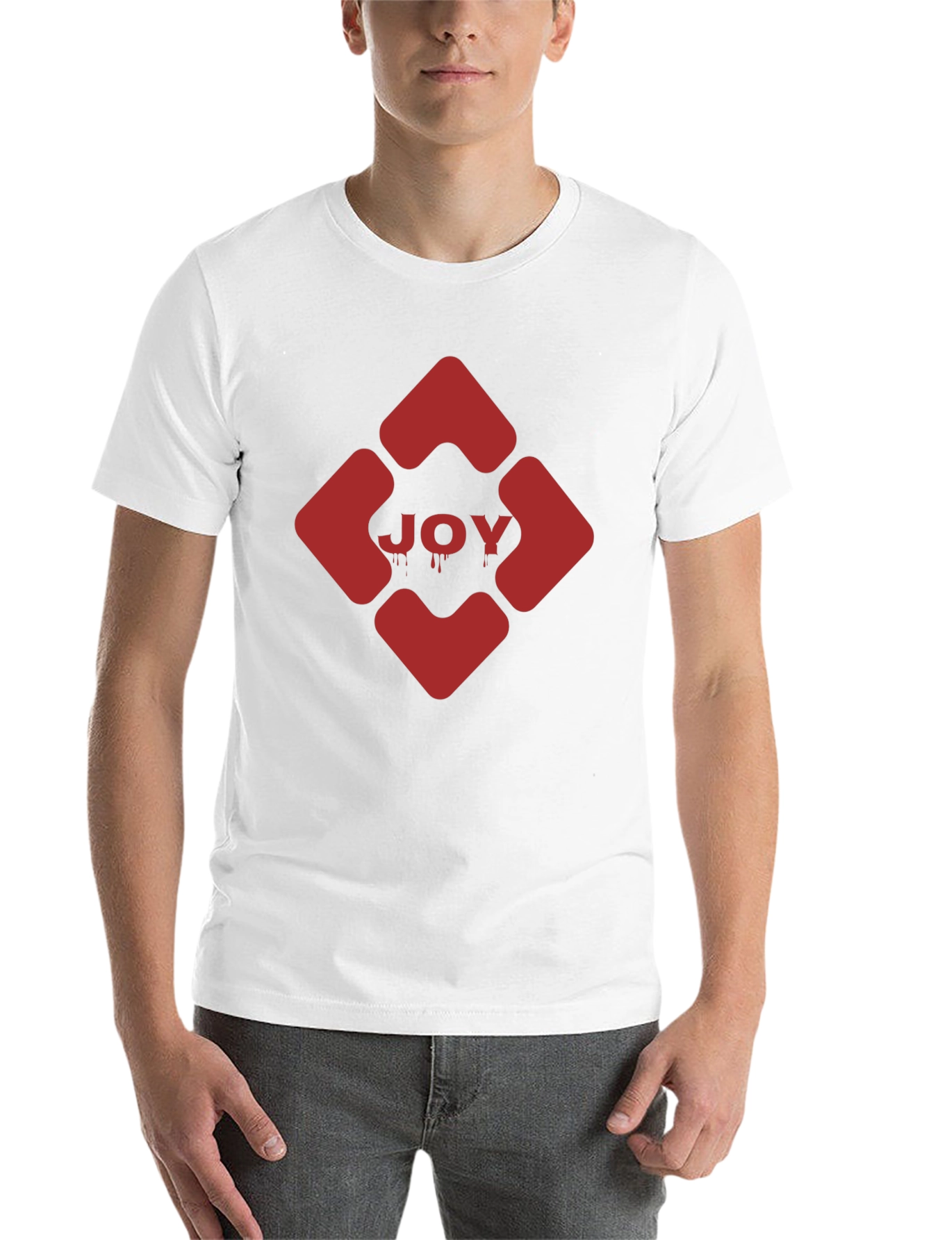 Black JOY Graphic Tee - Edgy Red Design on Black view 14