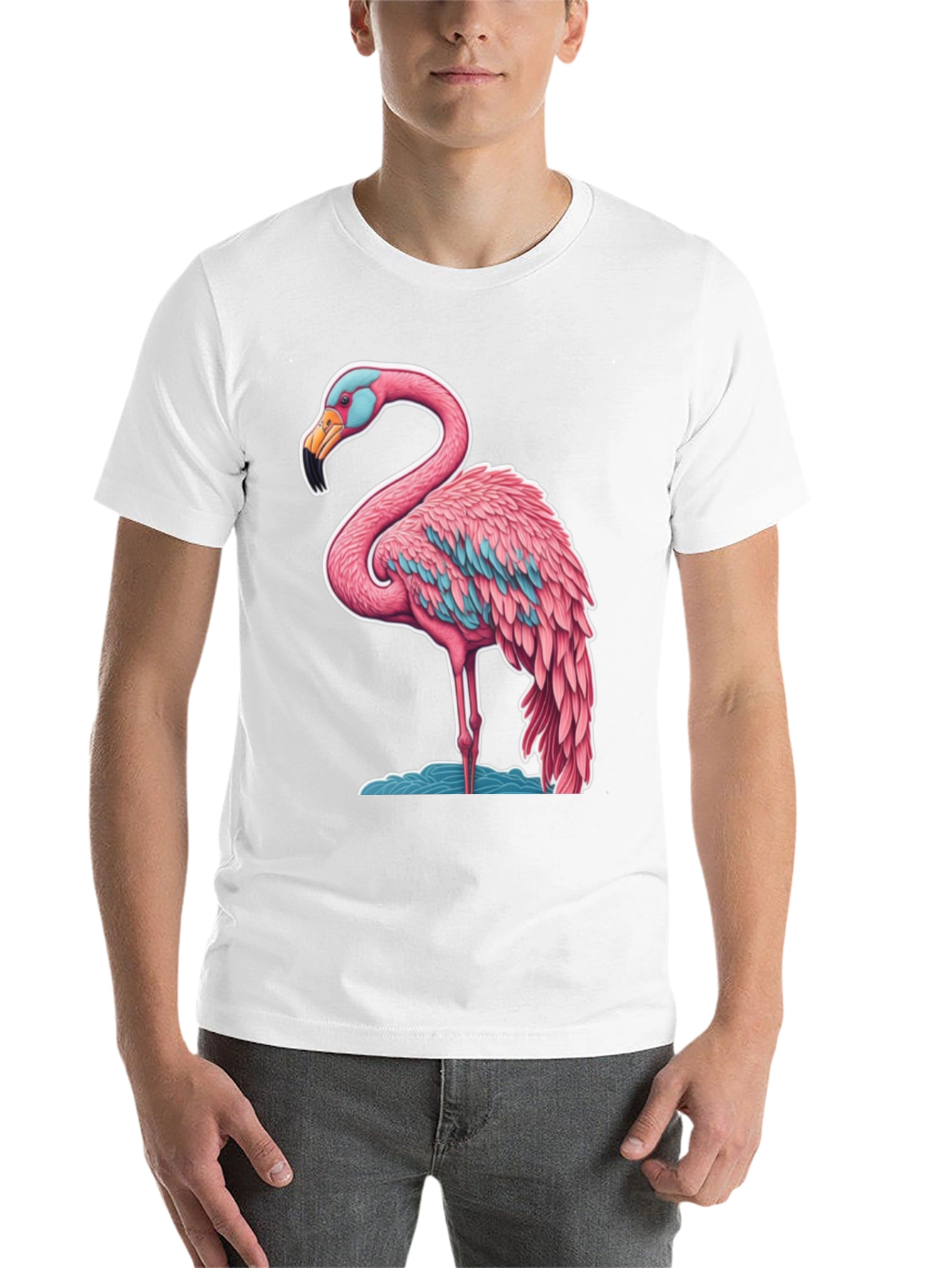 Black Flamingo Graphic Tee - Black Cotton view 14