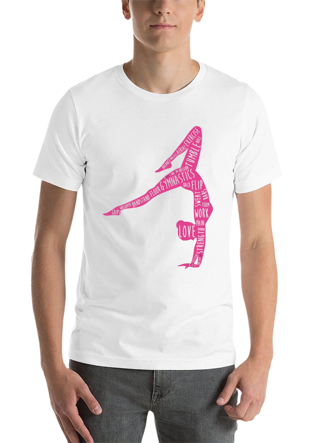 Black Gymnastics Word Art T-Shirt - Black view 14