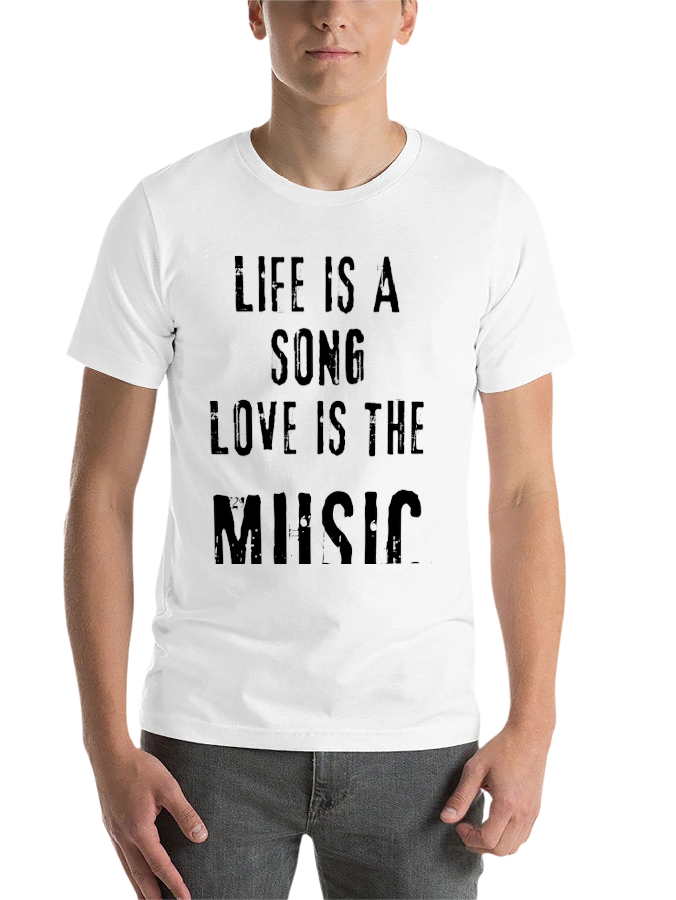Life Is A Song Men's Black Graphic Tee - 14