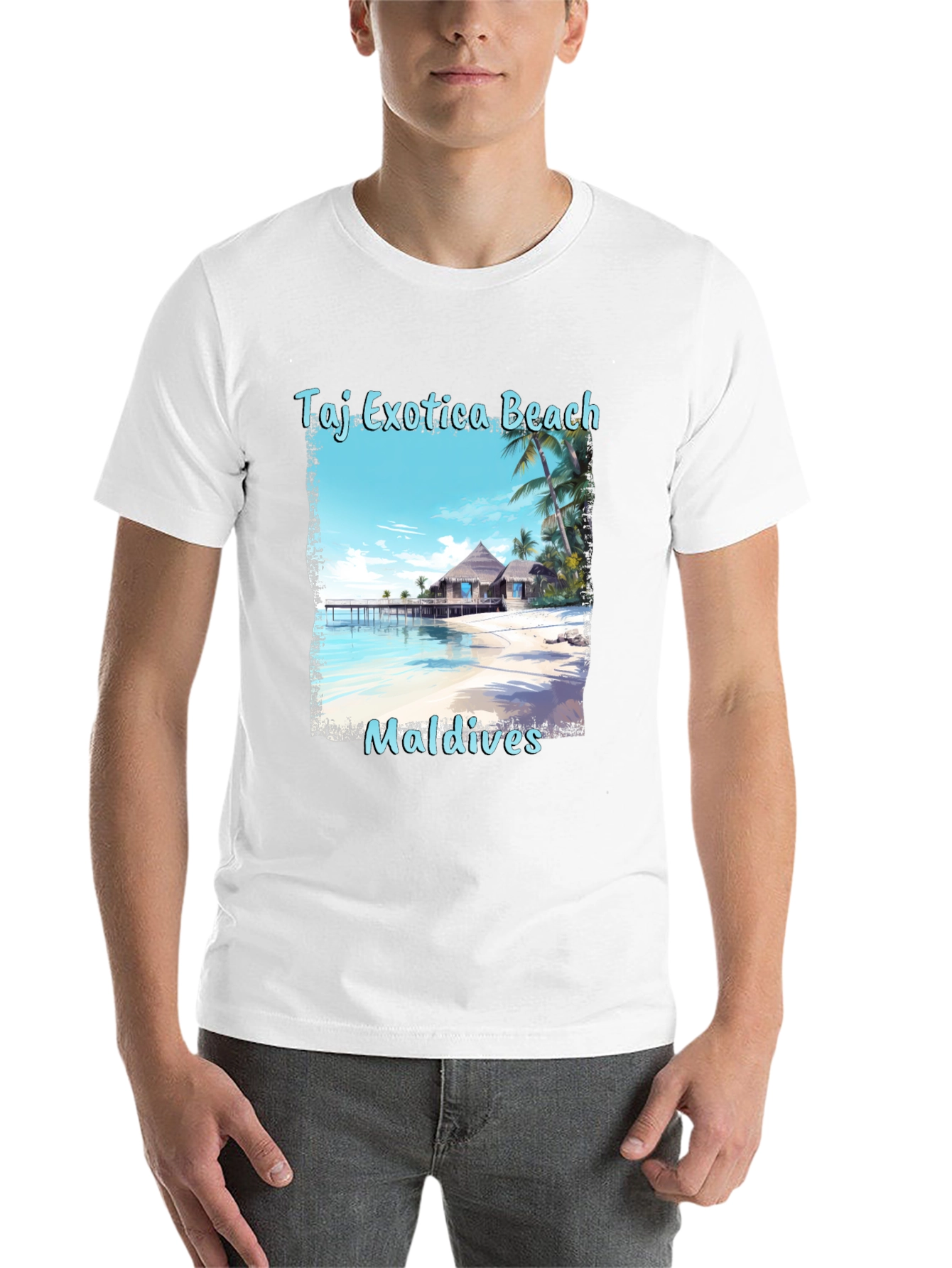 Black Taj Exotica Beach Maldives T-Shirt view 14