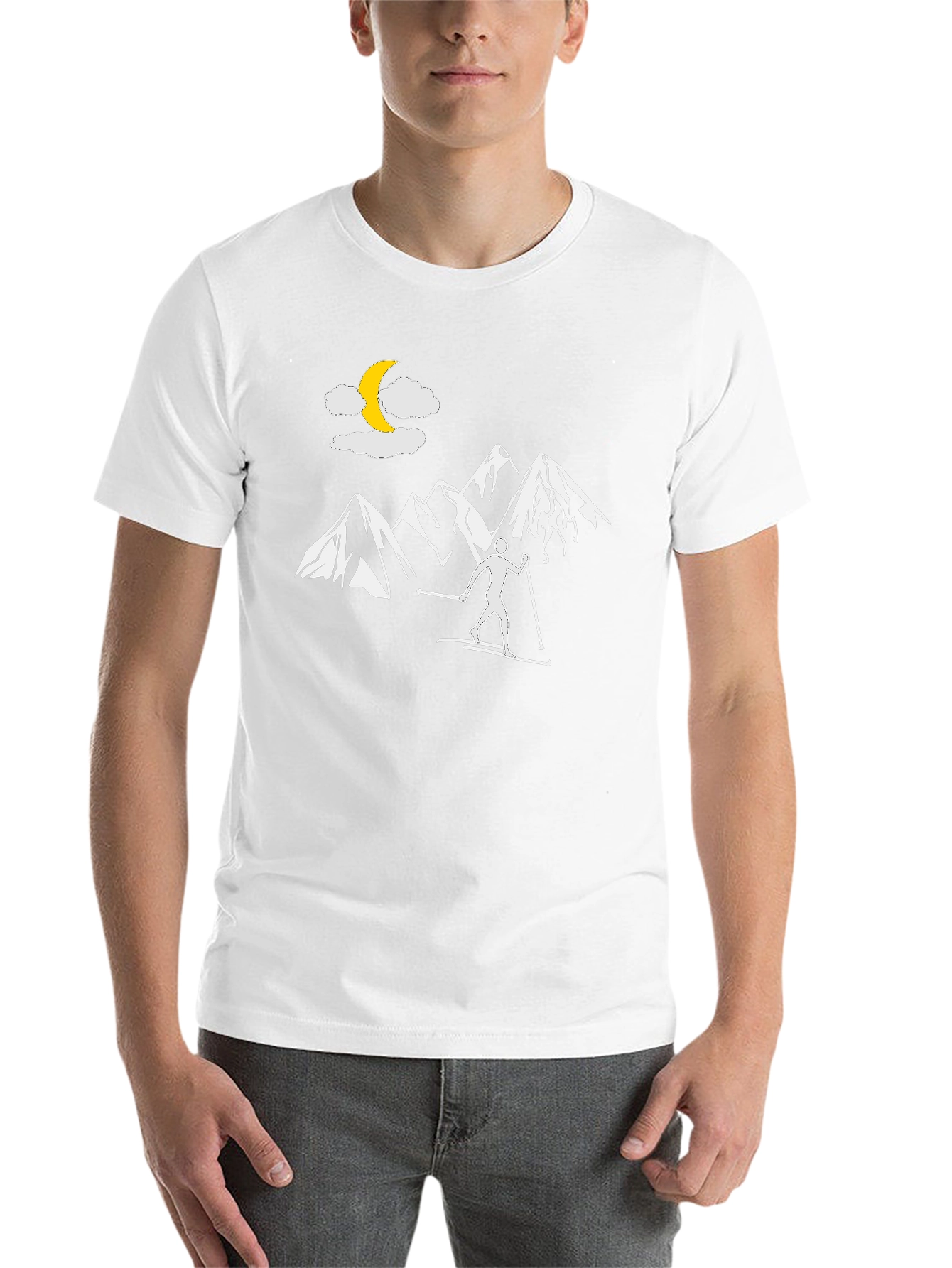 Skiing in Moonlight Graphic Tee - 14
