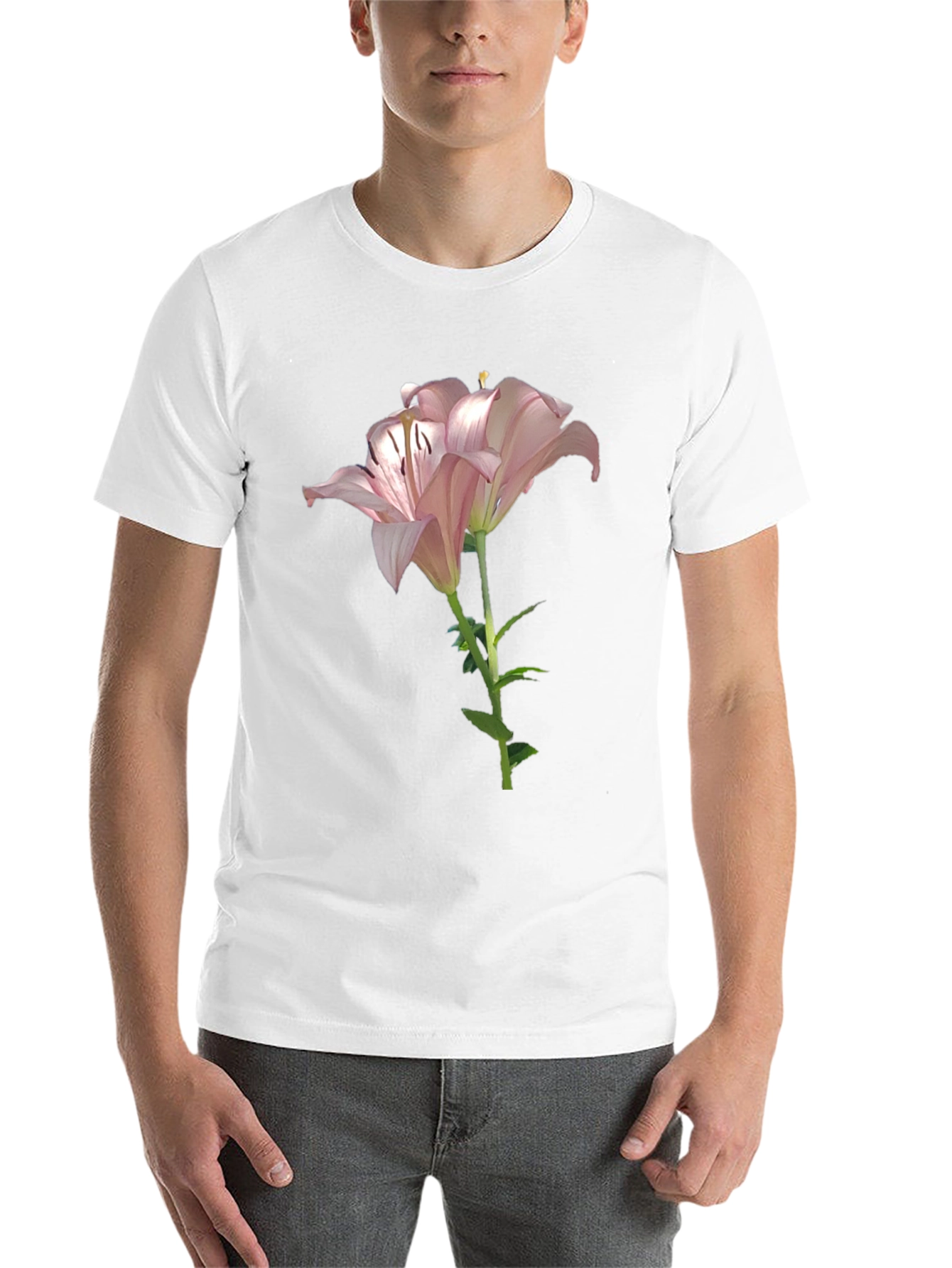 Black Floral Lily Graphic Tee - Soft Cotton Blend view 14