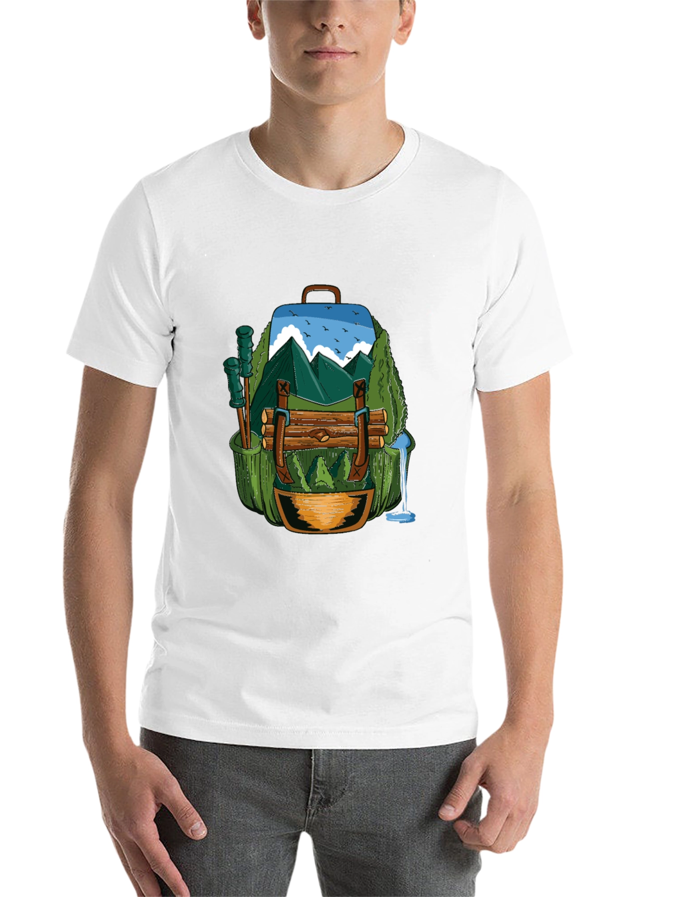 Black Nature Backpack T-Shirt: Adventure Ready view 14