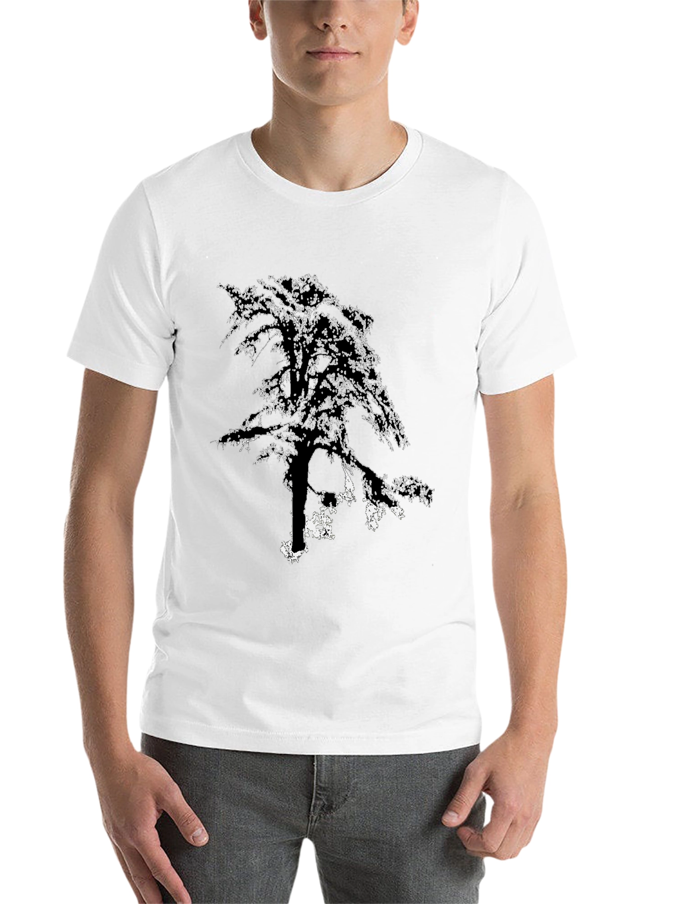 Black Tree Graphic T-Shirt - Black Cotton Tee view 14