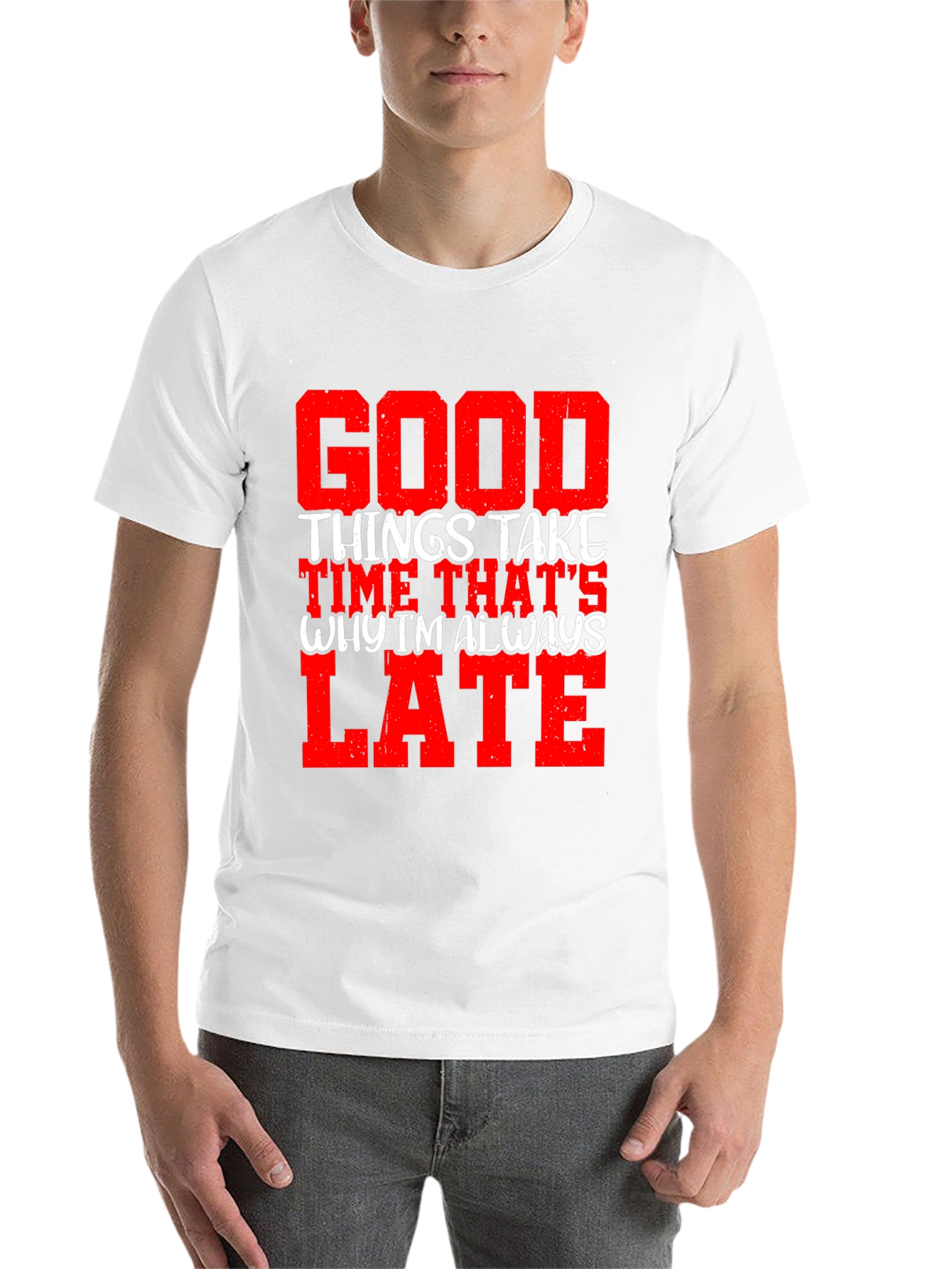 Black Good Things Take Time Men's Graphic Tee view 14