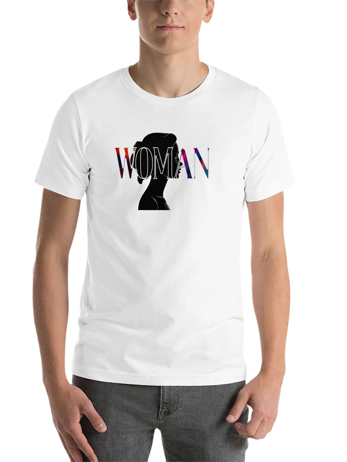 Black Woman Silhouette Graphic Tee - Modern Black T-Shirt view 14