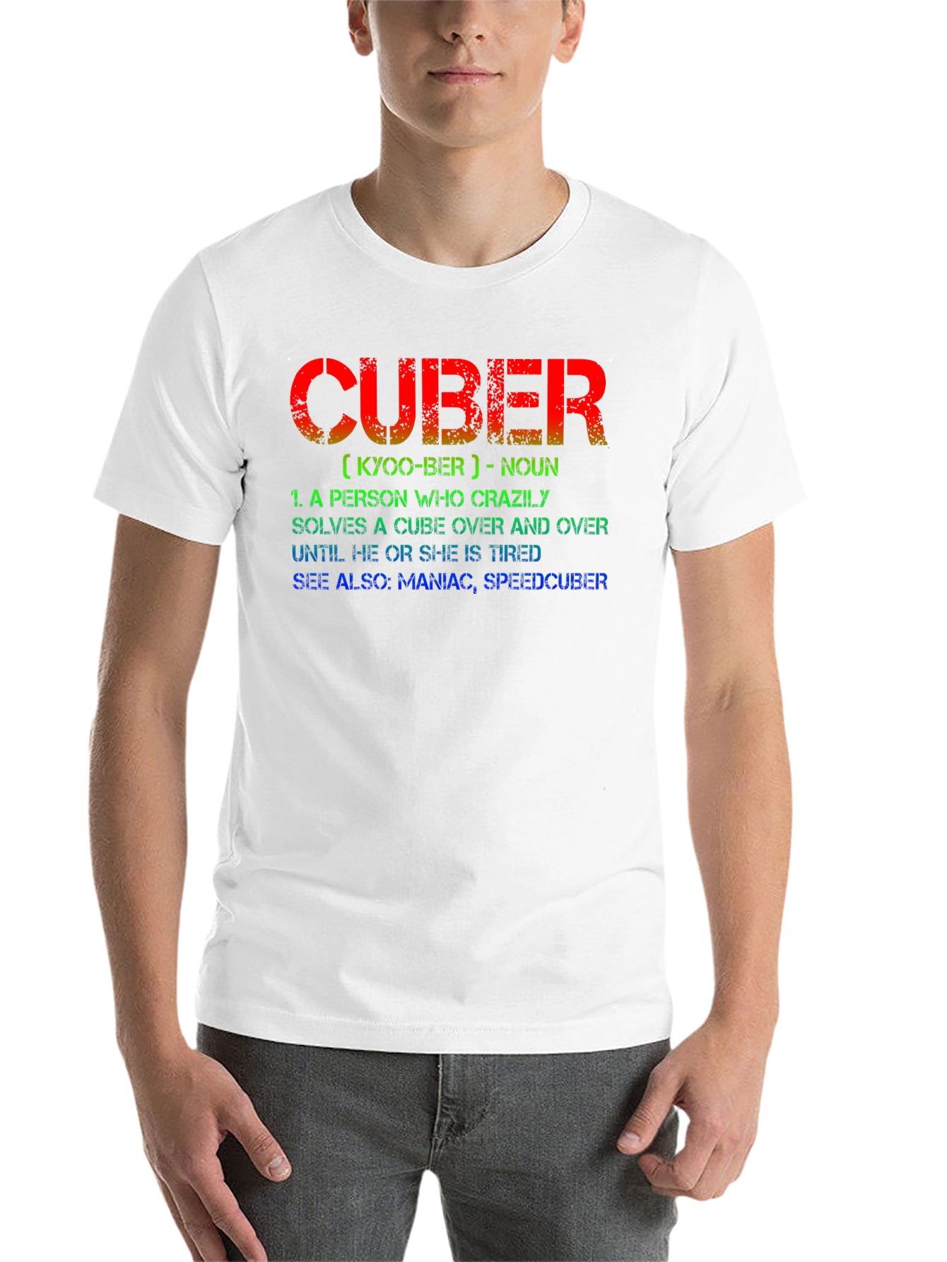 Black CUBER Definition Black T-Shirt - For Puzzle Lovers view 14