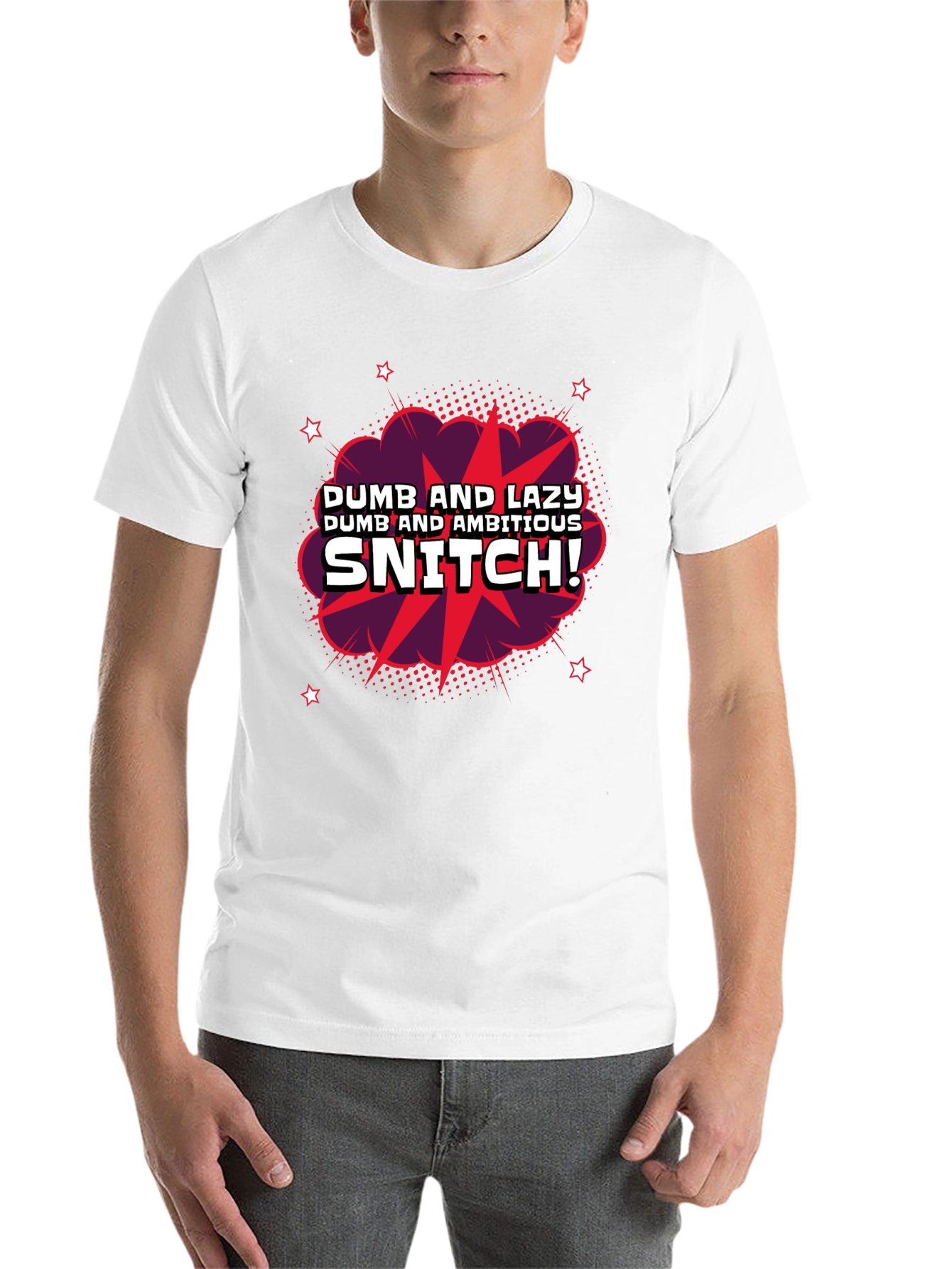 Black Dumb & Lazy Snitch Graphic T-Shirt view 14