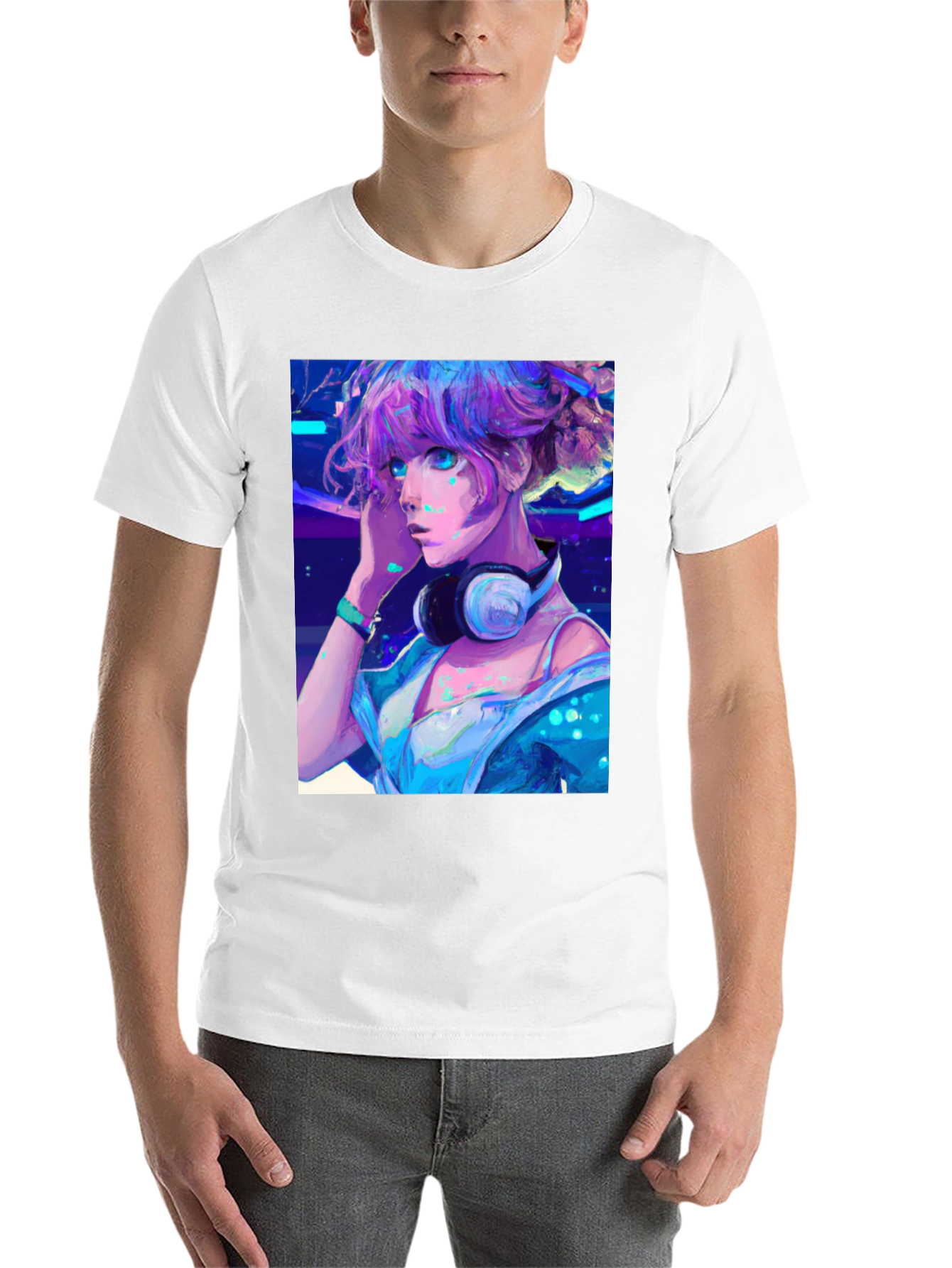 Black Anime Girl Graphic Tee - Cool Manga Shirt view 14