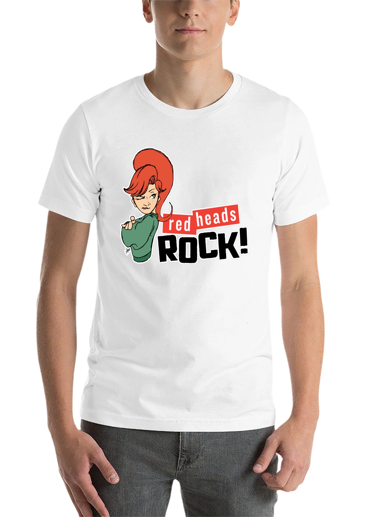 Black Redheads Rock! Graphic T-Shirt view 14