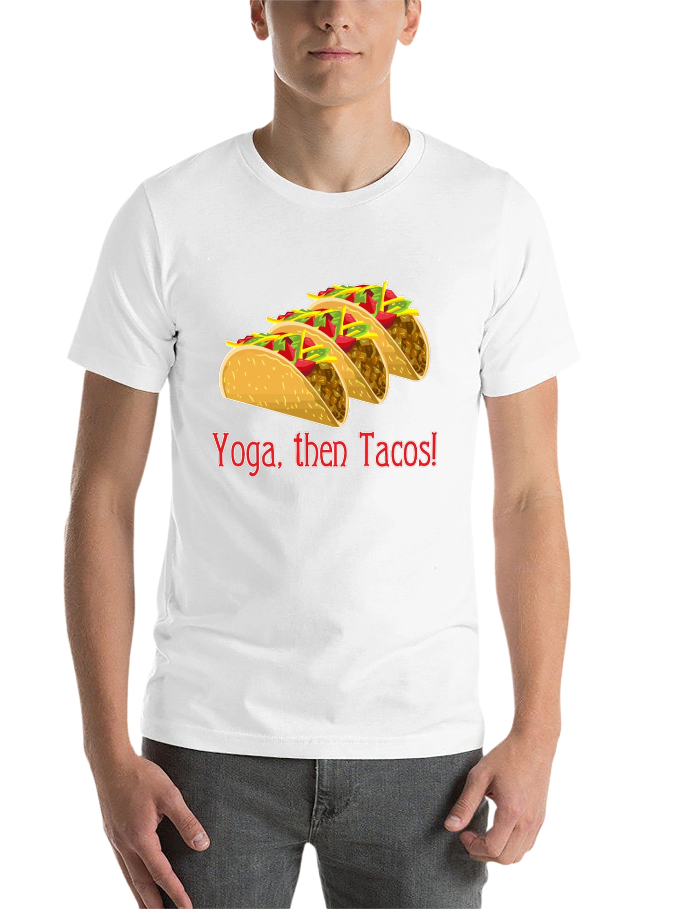 Black Yoga Then Tacos! Graphic Tee view 14