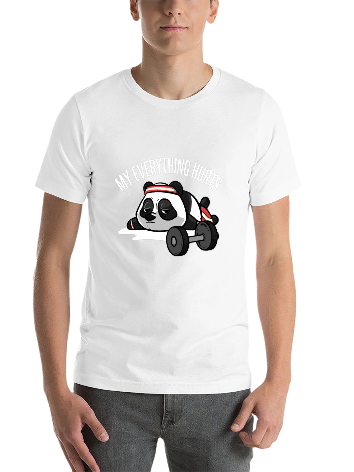 Black My Everything Hurts Panda T-Shirt - Workout Humor Tee view 14
