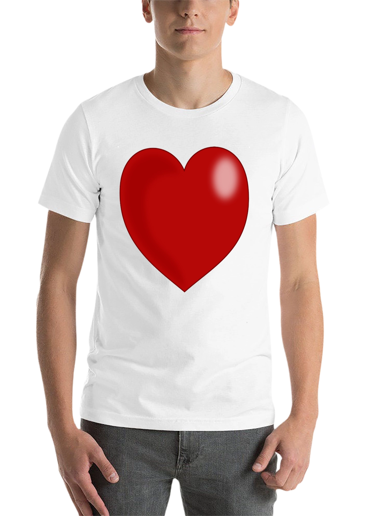 Black Red Heart Graphic Print Black T-Shirt view 14