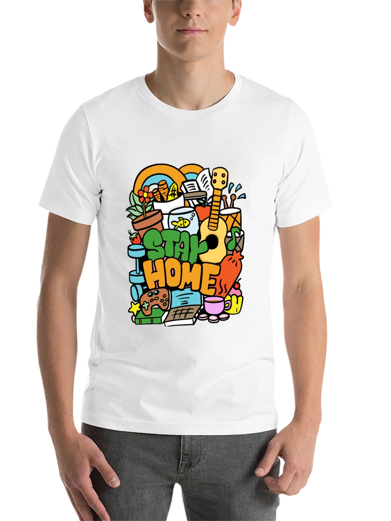 Black Stay Home Graphic T-Shirt - Cozy & Fun view 14