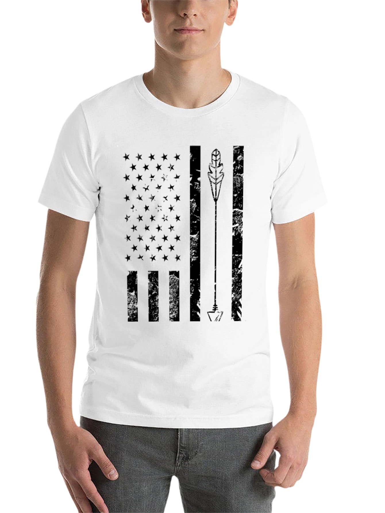 Black American Arrow Flag Graphic Tee - Black view 14