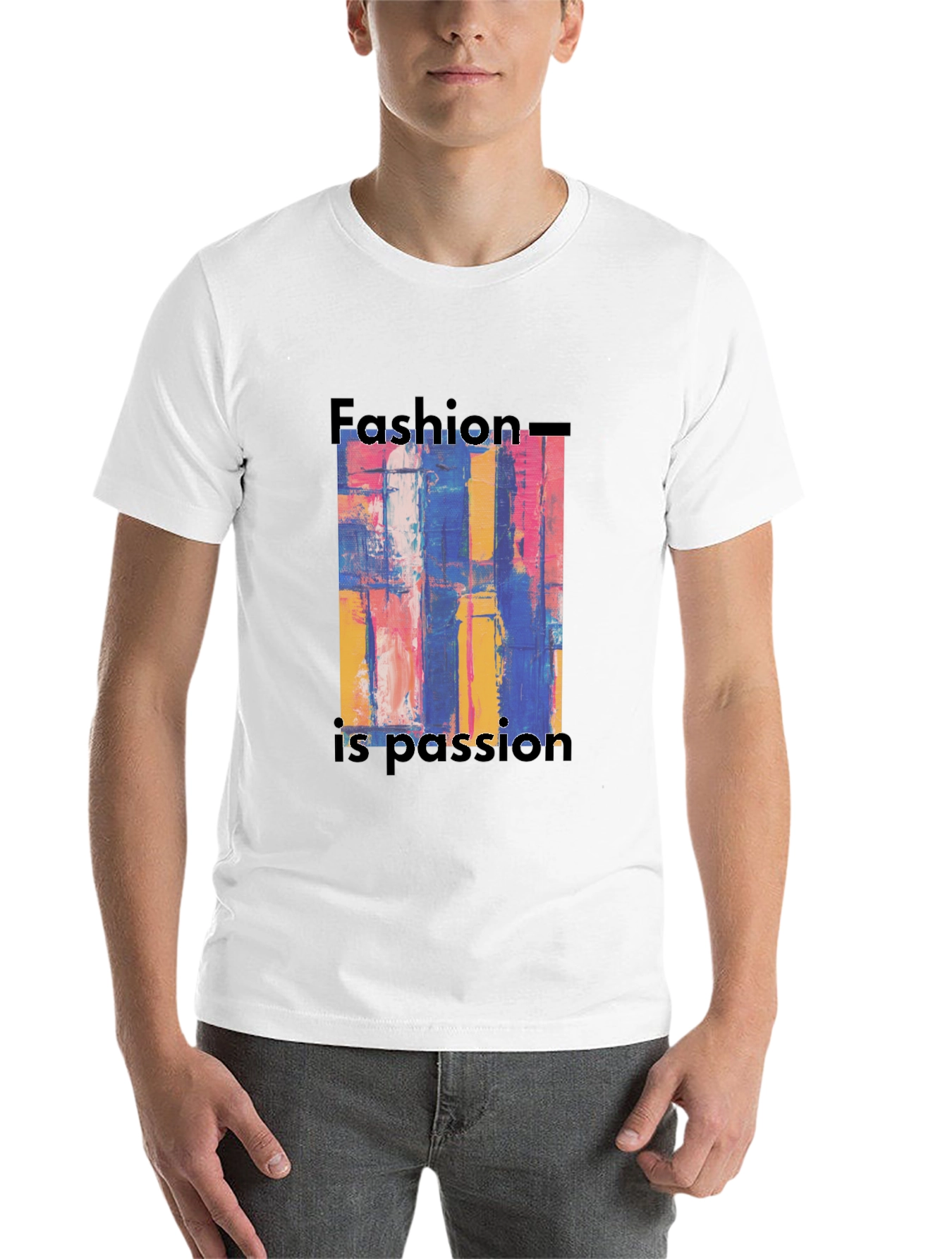 Black Abstract Art Fashion is Passion Graphic Tee view 14